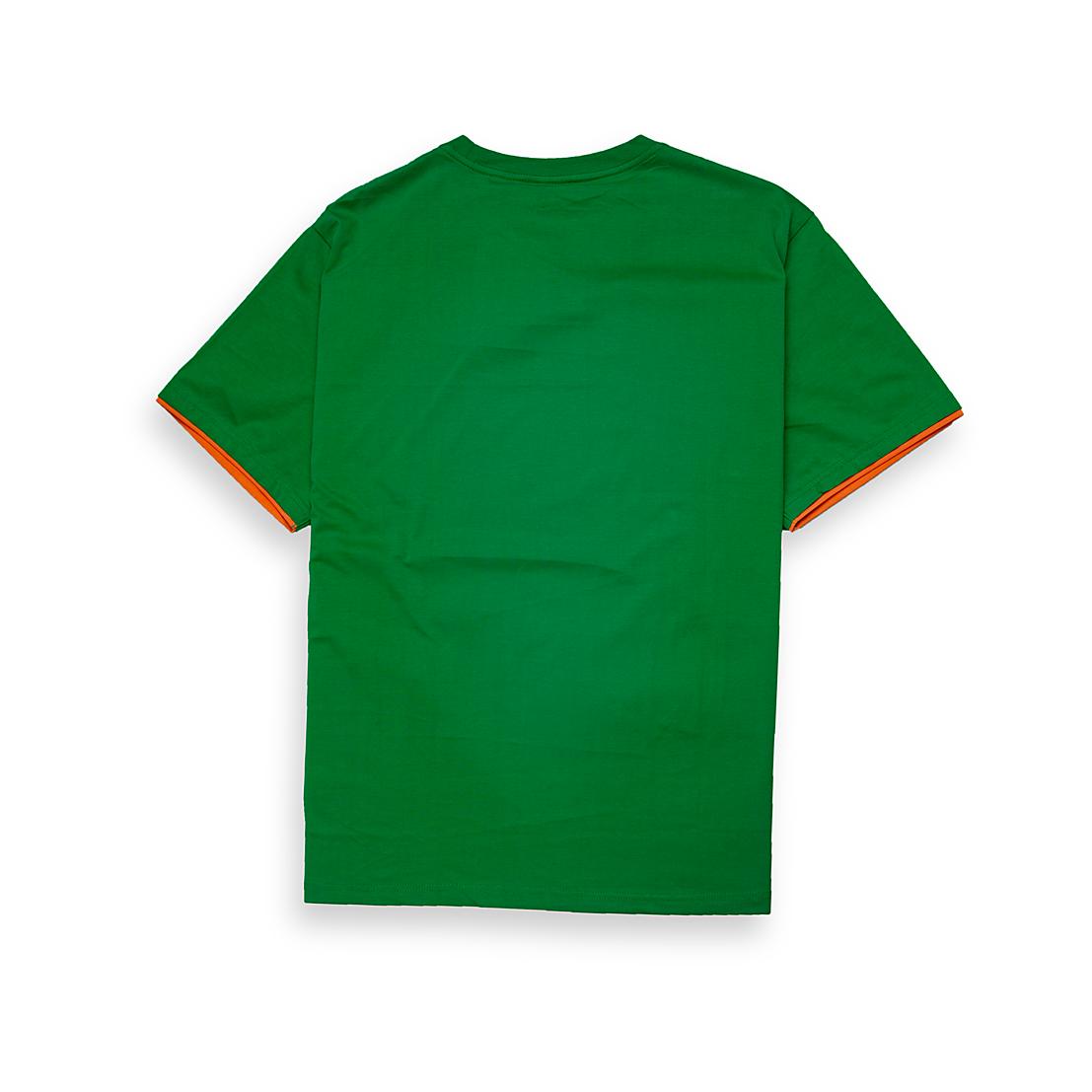 This is a relaxed-fit, short-sleeve cotton jersey T-shirt featuring a distinctive graphic print on the chest.