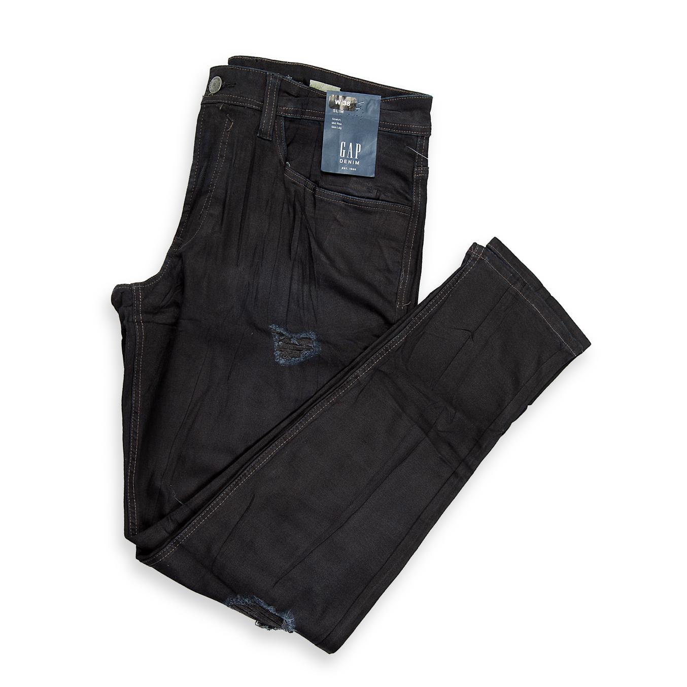 These are men's modern jeans featuring a tapered fit, which is comfortable in the thigh and narrows down towards the ankle.