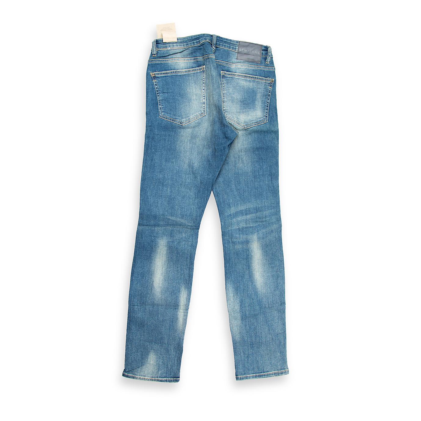 These are contemporary slim-fit jeans featuring a mid-rise waist and a tapered leg for a modern silhouette.