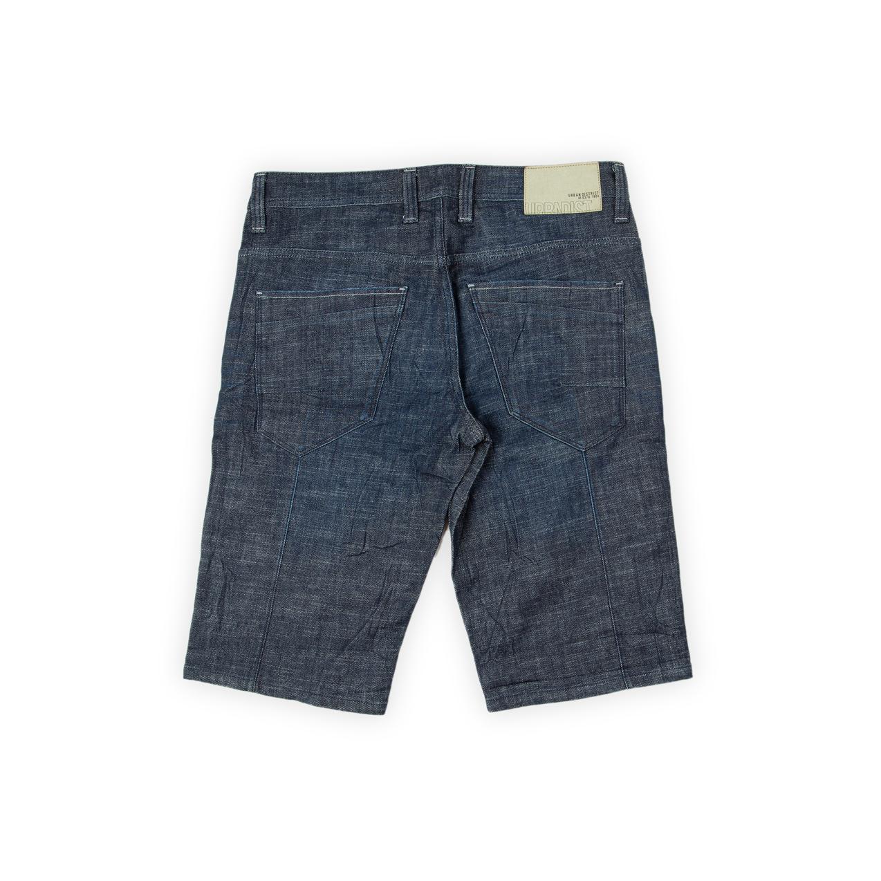 These are knee-length Bermuda-style shorts made from a comfortable and flexible stretch denim fabric, as indicated by the "STRETCH DENIM" label on the waistband.