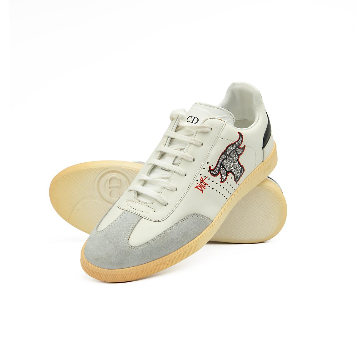 This is a low-top sneaker from the collaboration between Dior and artist Shawn Stussy, part of the Dior Men's Spring 2020 collection.