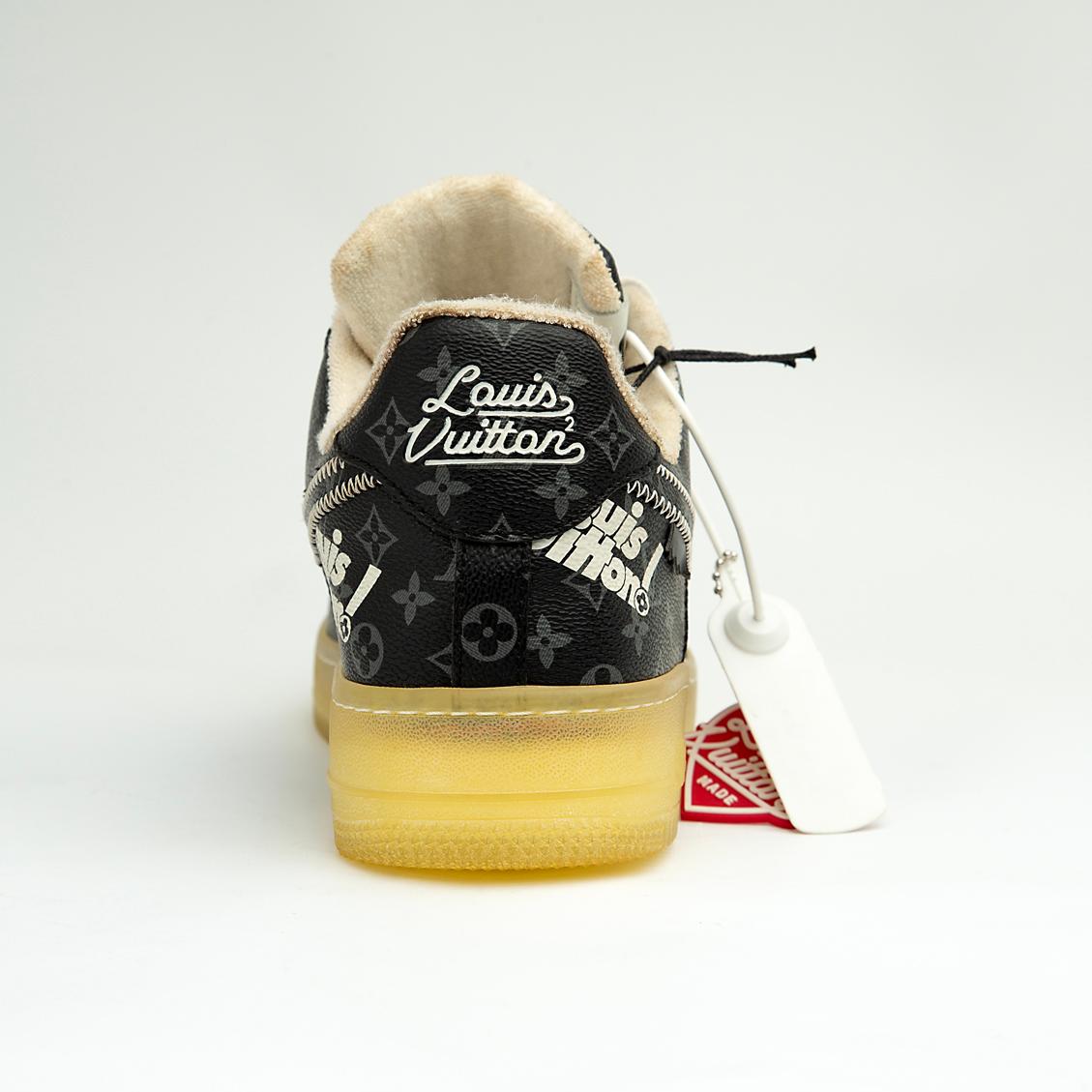 This is a highly exclusive, low-top sneaker from the iconic Louis Vuitton x Nike Air Force 1 collaboration, designed by Virgil Abloh for the Louis Vuitton Spring-Summer 2022 Men's Collection.