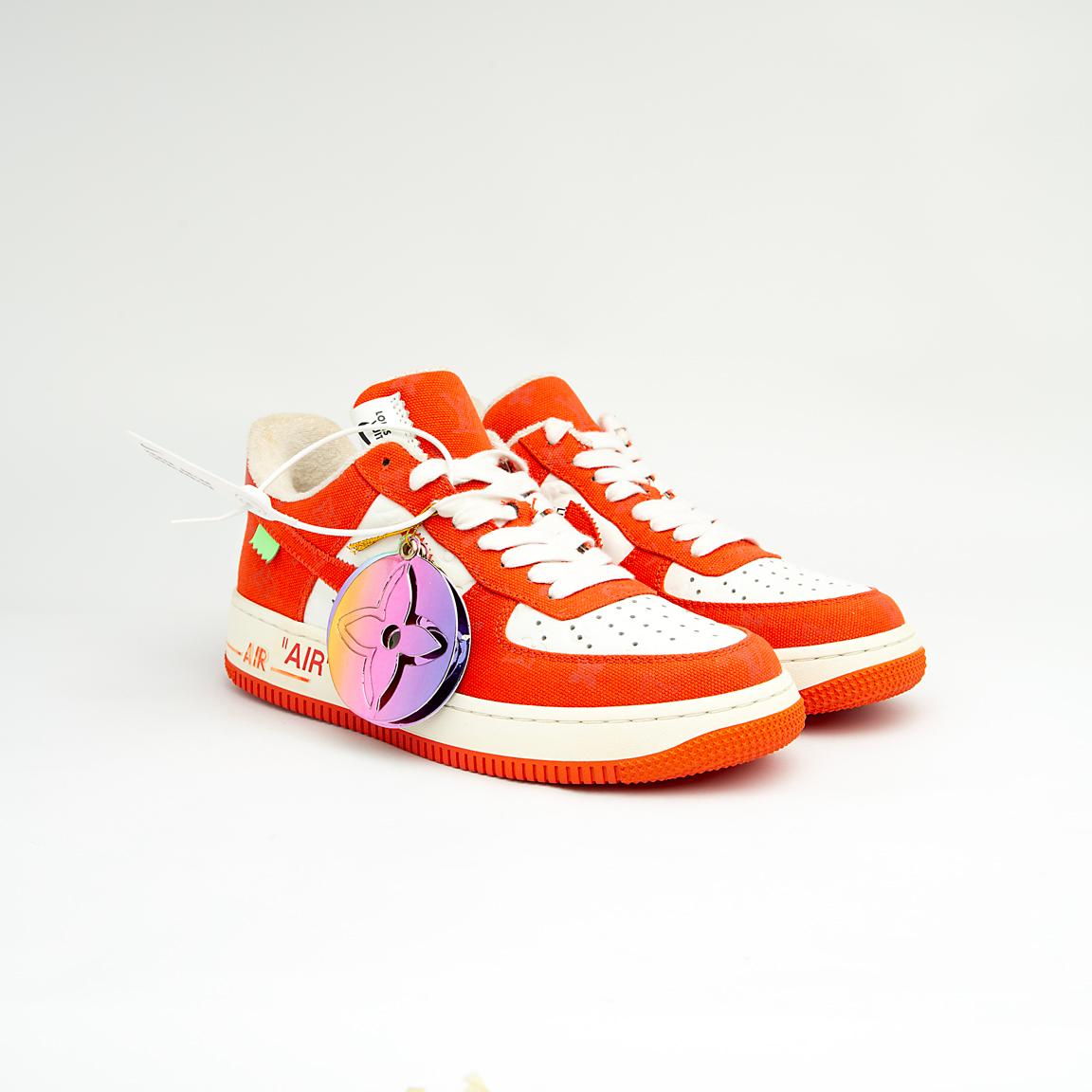 The Marigold Monarch is a highly exclusive, low-top sneaker that marries the legendary Nike Air Force 1 silhouette with the luxurious design language of Louis Vuitton, a collaboration led by Virgil Abloh.