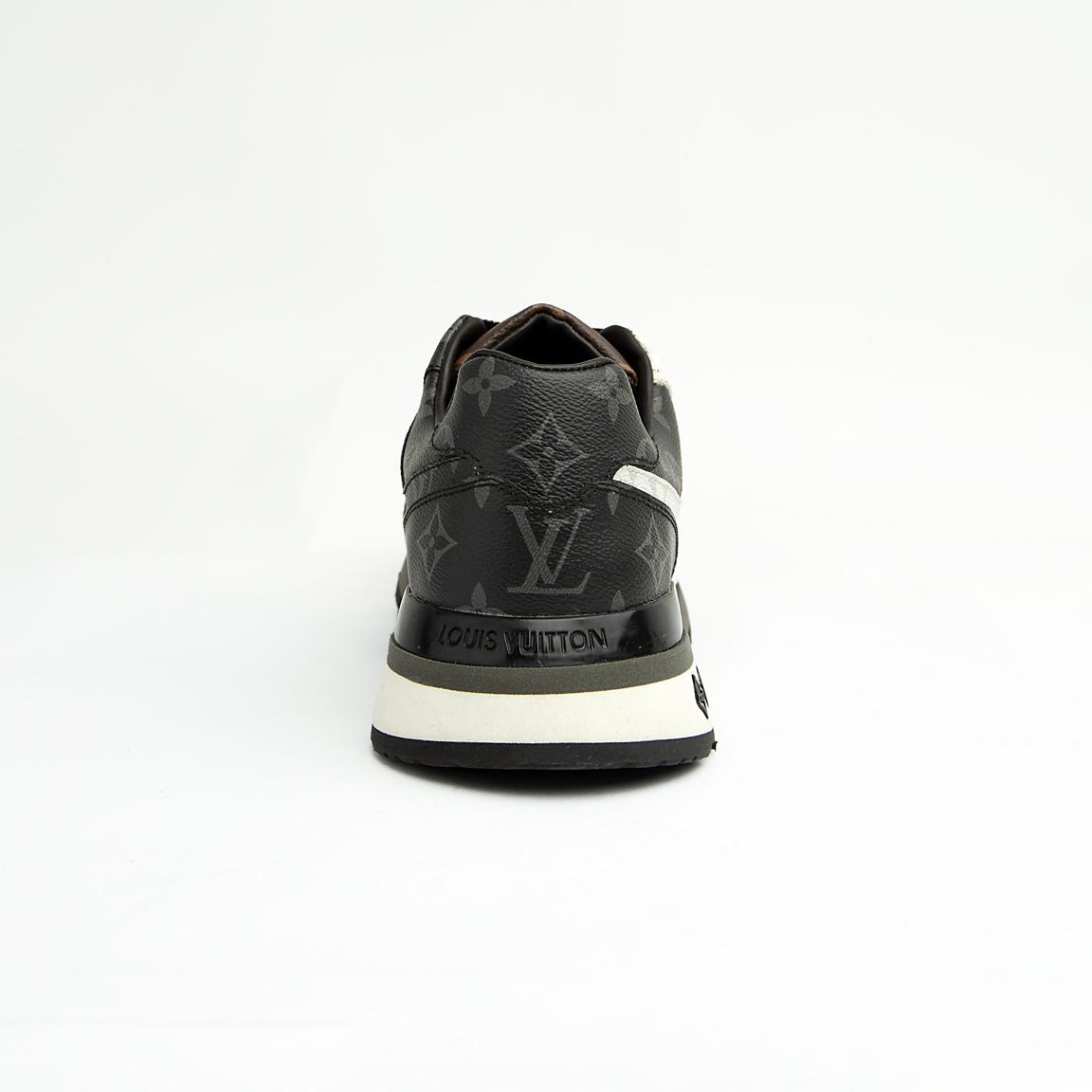 Louis Vuitton brown and white dual-tone unisex sneakers with monogram pattern and black sole, premium designer footwear.
