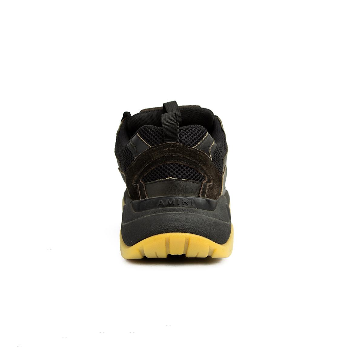 Black chunky suede & mesh sneakers — unisex streetwear shoes with cushioned sole and modern performance style.