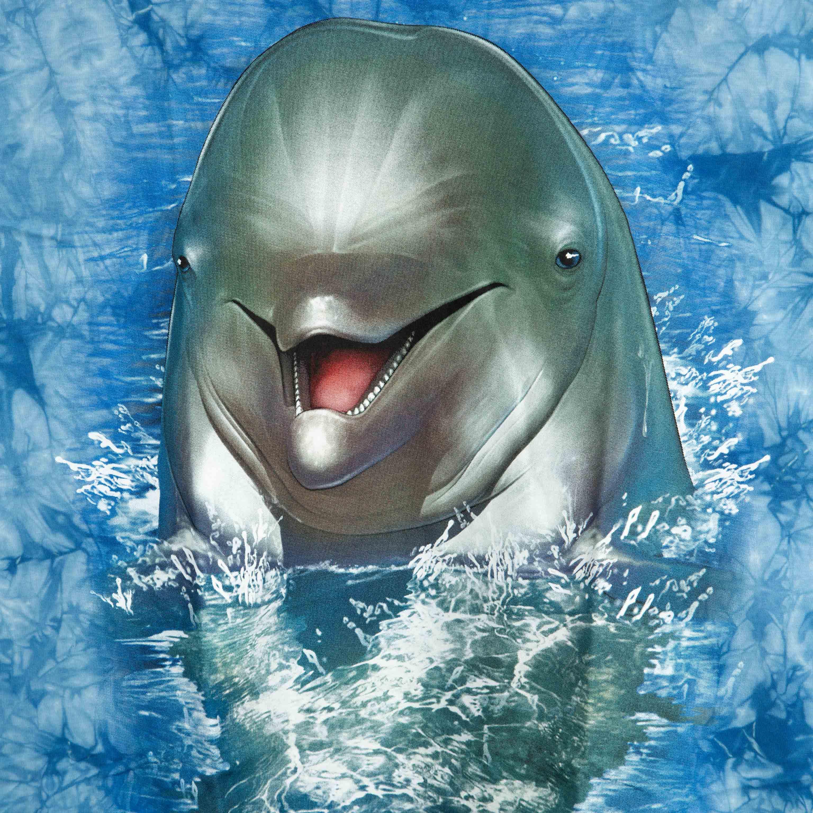 Rock Eagle Blue Tie-Dye Beluga Whale Pop-Out Unisex T-Shirt