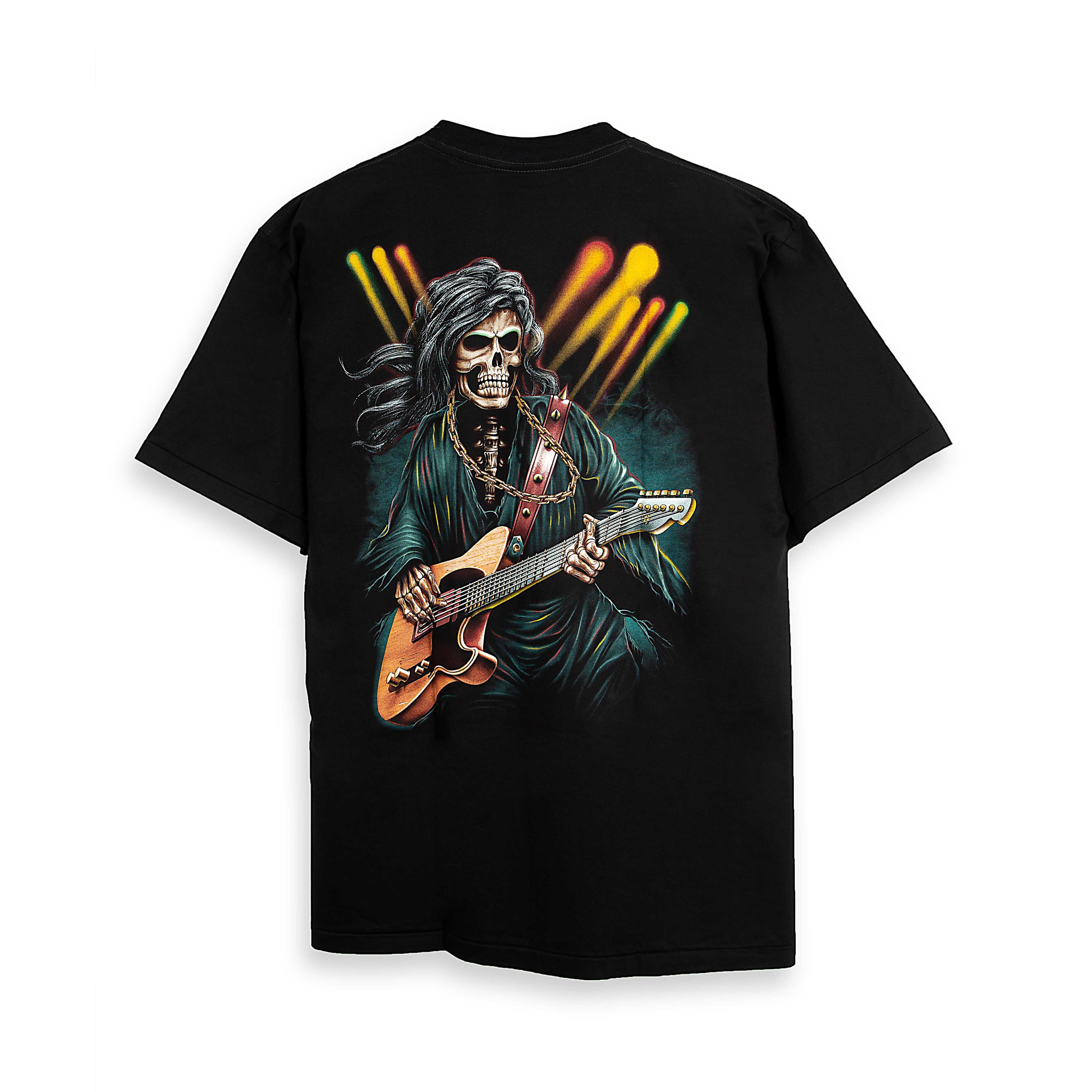 Rock Eagle Black Skeleton Guitar Rocker Unisex T-Shirt
