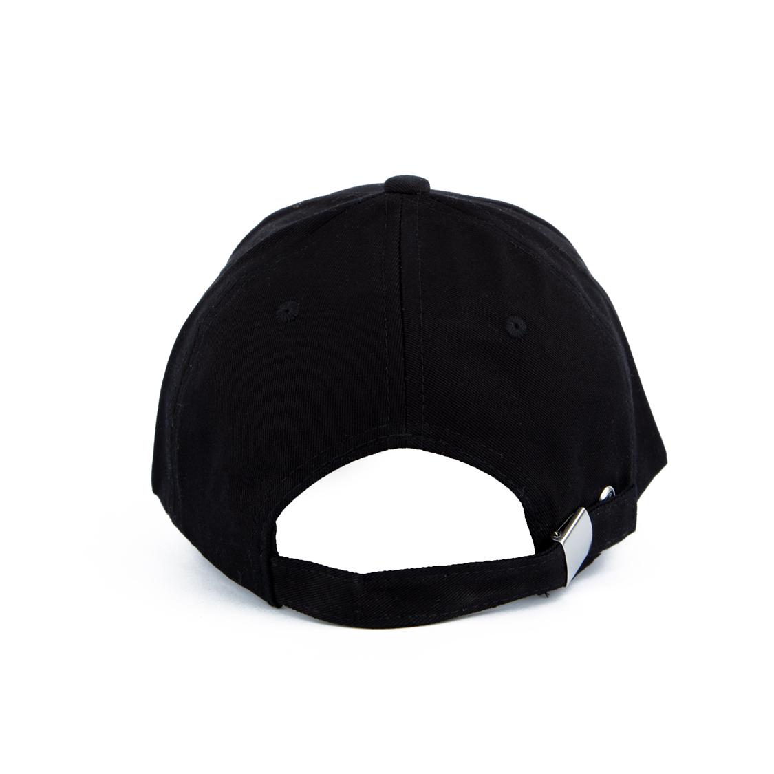 Black Baseball Face Cap with Yellow Smiley Face Patch