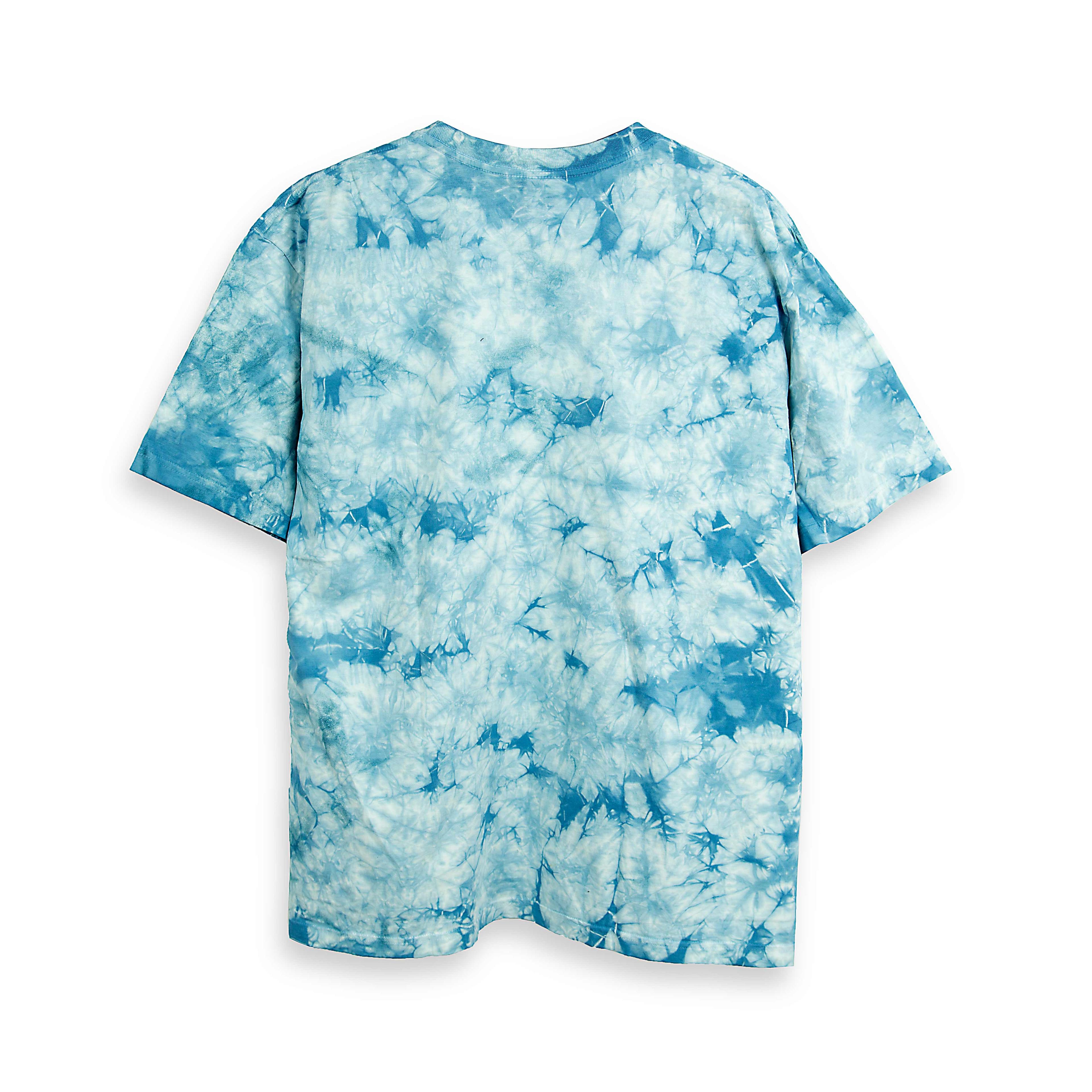 "Rock Eagle sky blue tie-dye unisex T-shirt with realistic horse head graphic