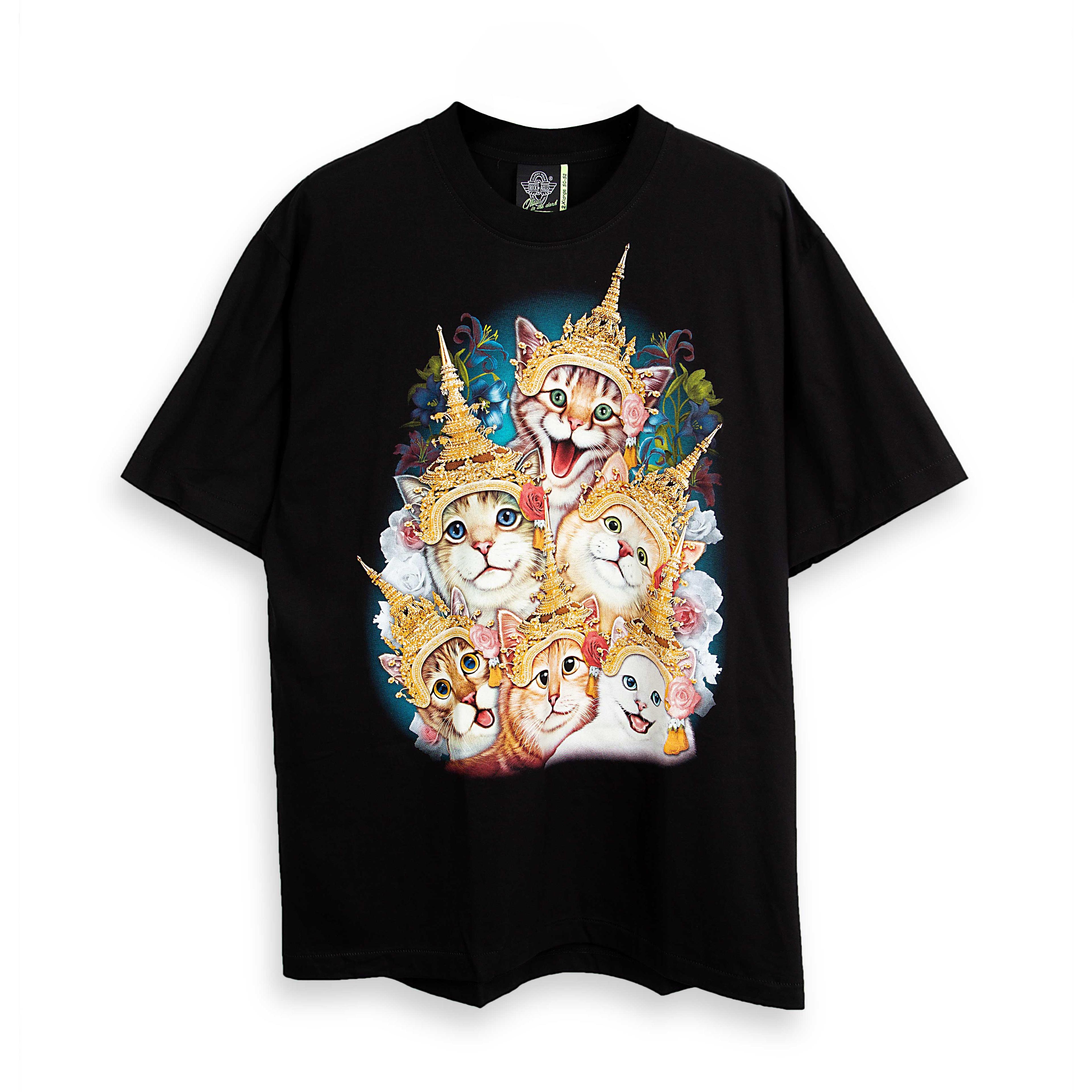 "Rock Eagle black unisex T-shirt with realistic elephant wildlife graphic"