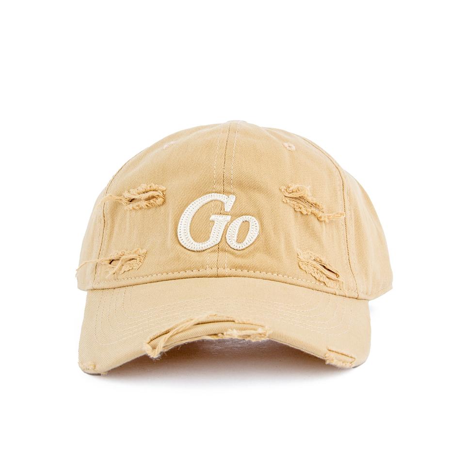 Distressed "Go" Baseball Cap | Edgy & Comfortable