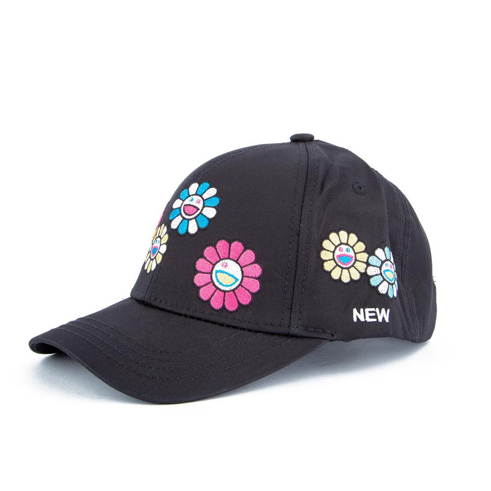 Murakami Flower Baseball Face Cap | Black | Trendy & Playful