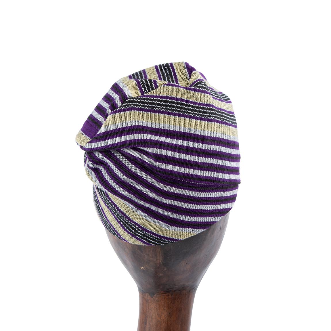 Amethyst Aso Oke Fila Cap | Yoruba | Handwoven Headwear