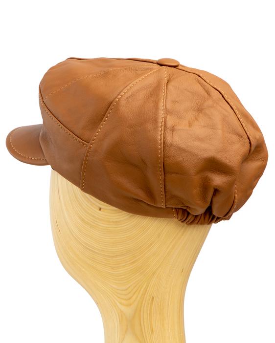Leather flat cap, unisex flat cap, stylish headwear.
