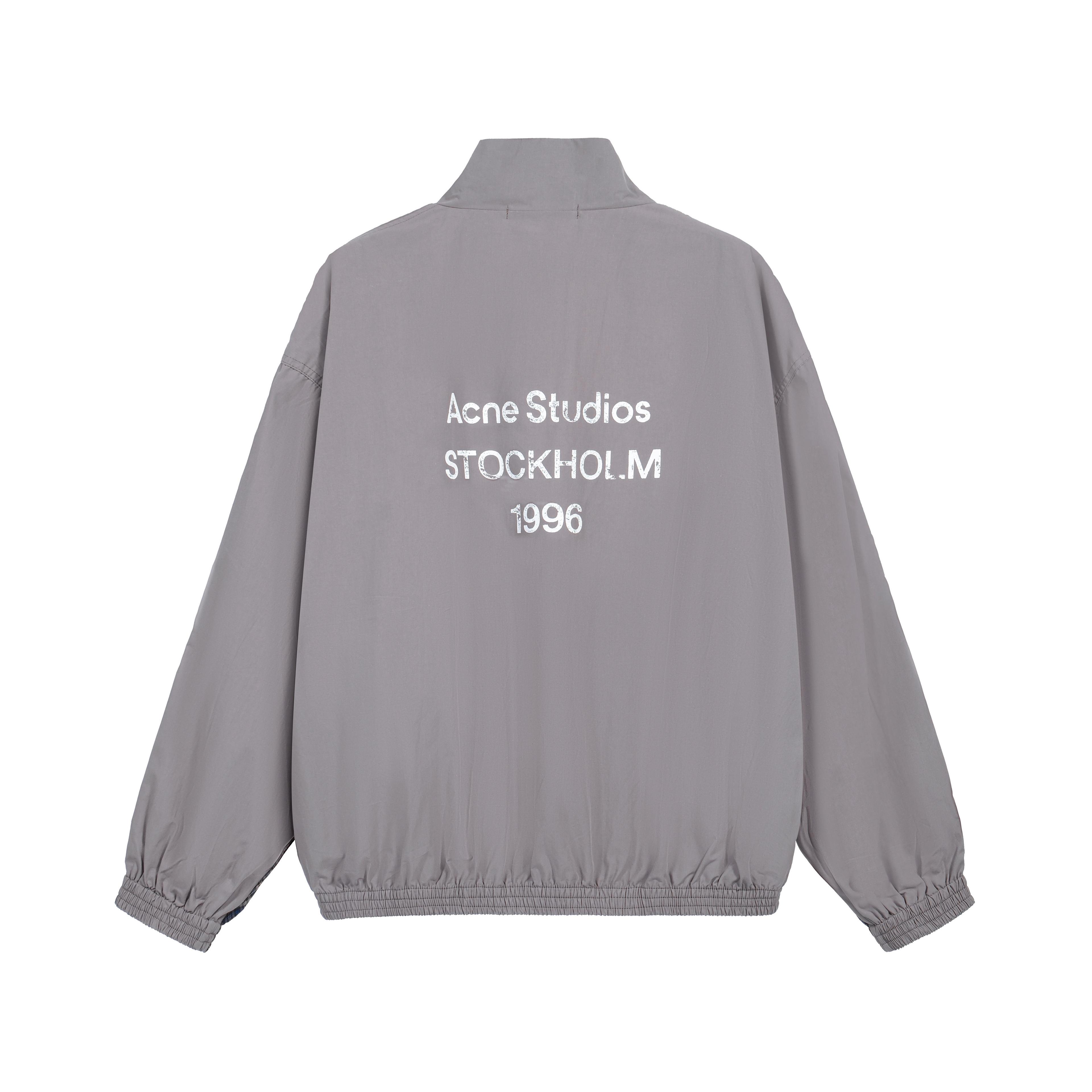 Acne Studios Plaid Check Half-Zip Track Jacket - Stockholm