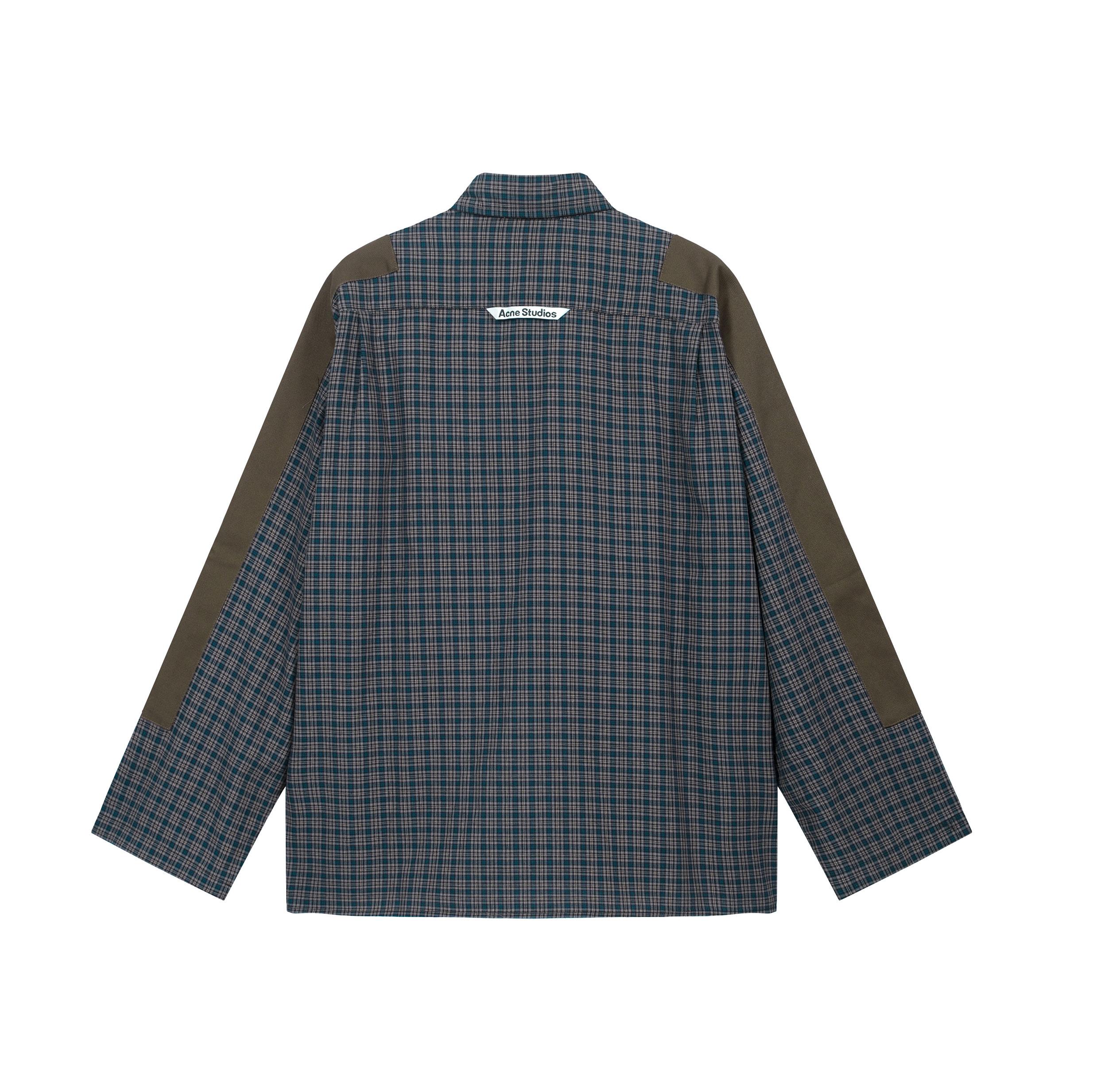Acne Studios Men's Patchwork Plaid Shirt - Contrast Panels