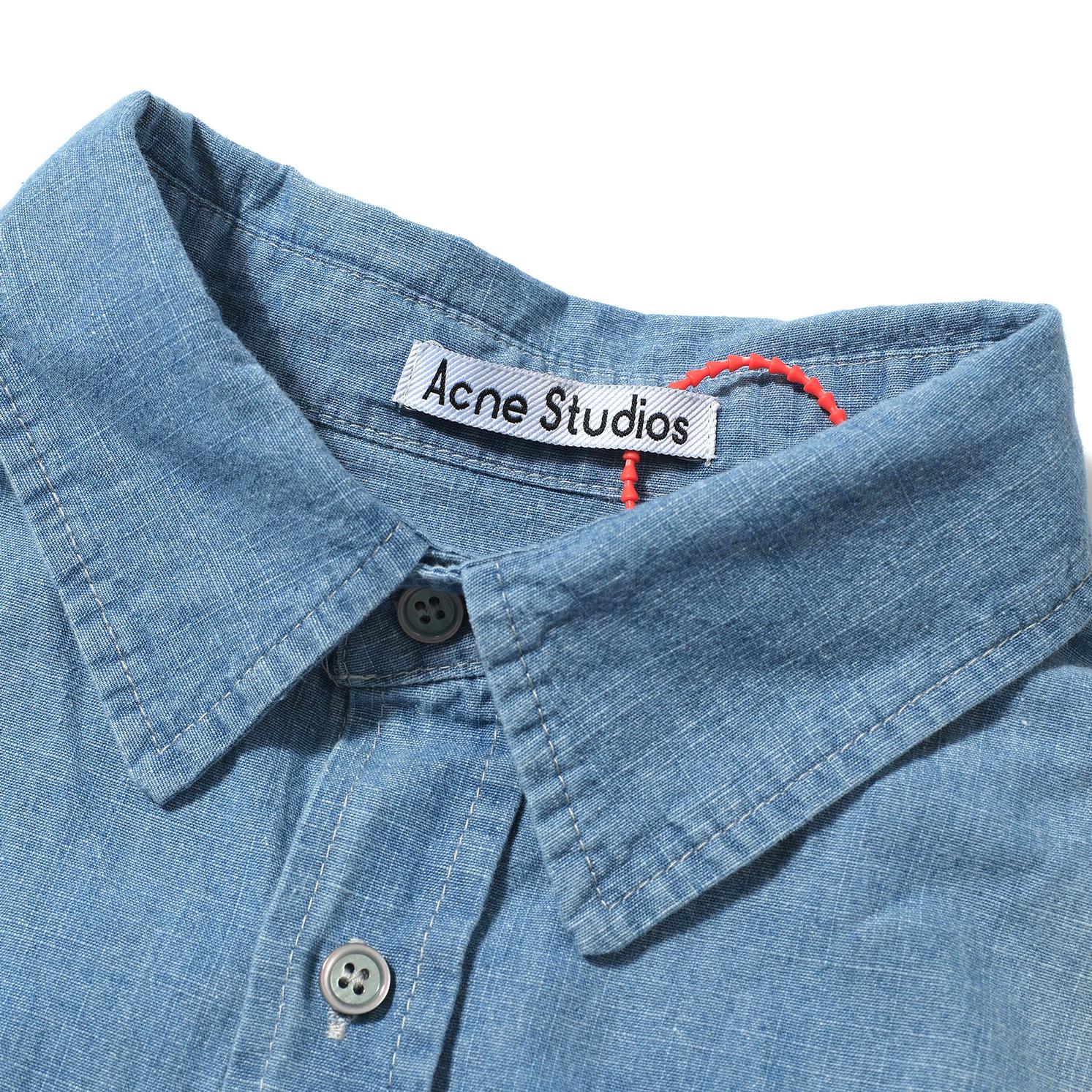 Acne Studios Unisex Faded Denim Short Sleeve Shirt
