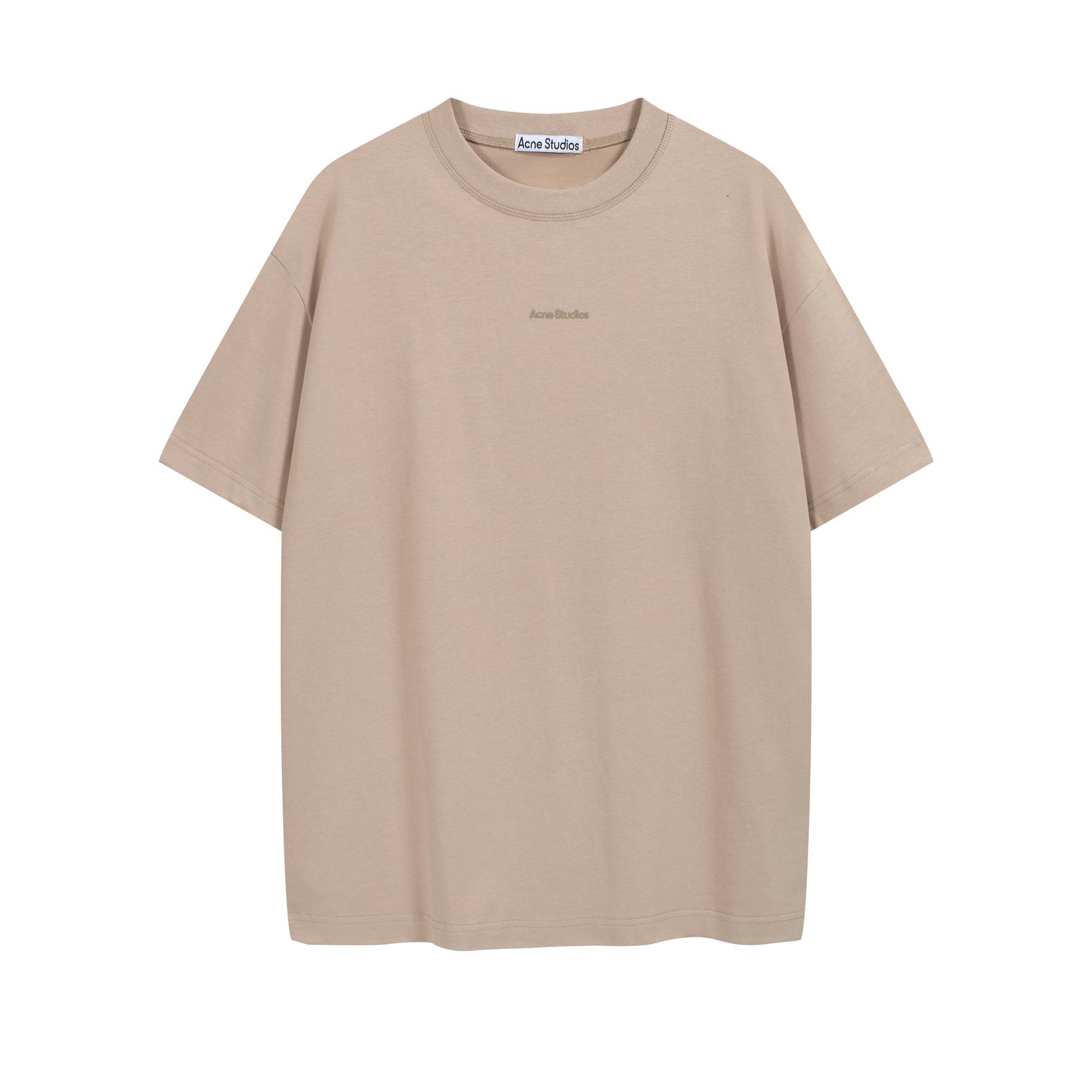 Acne Studios Relaxed Fit Logo T-Shirt (Black & Oat Beige)