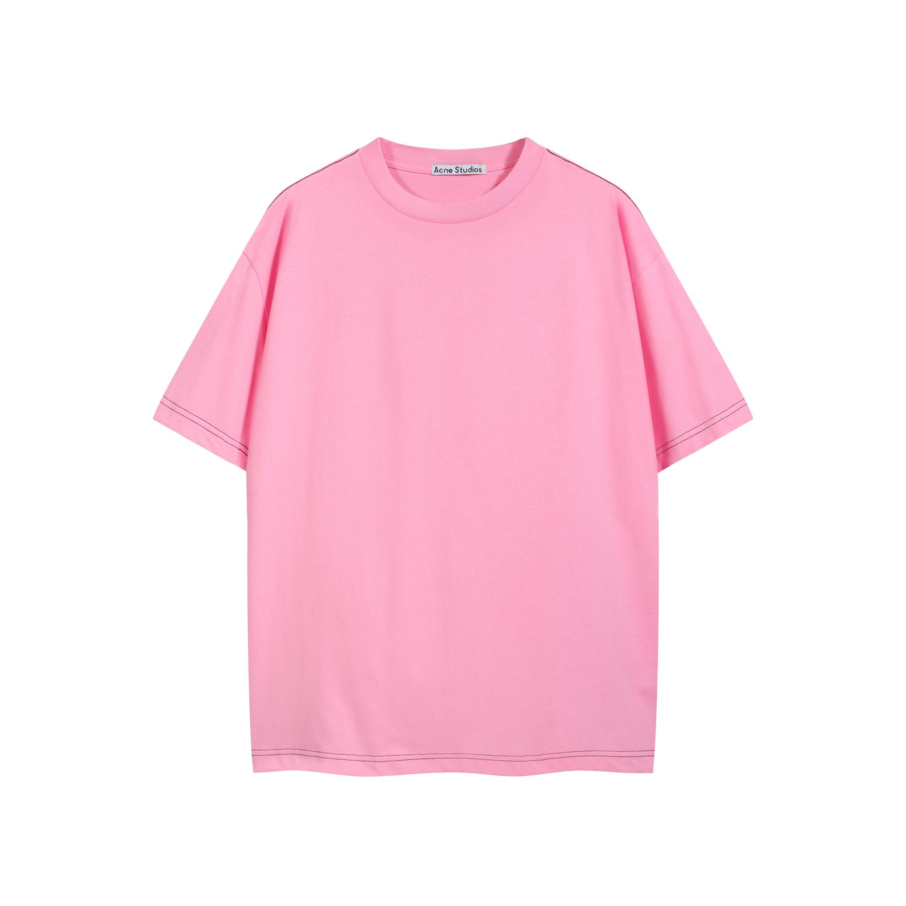 Acne Studios Bright Pink Oversized T-Shirt | Contrast Stitch