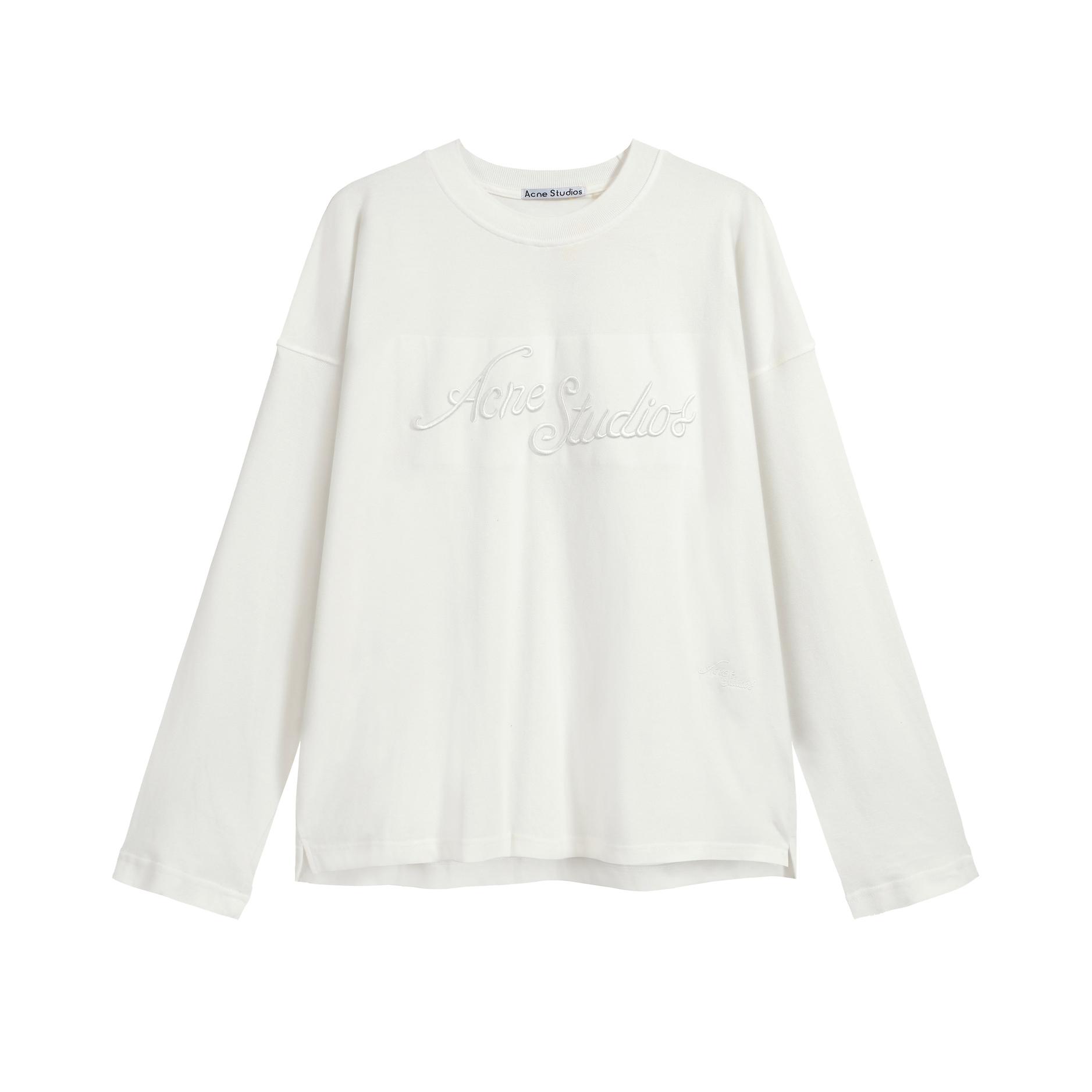 Acne Studios Optic White Logo Long-Sleeve T-Shirt - Unisex