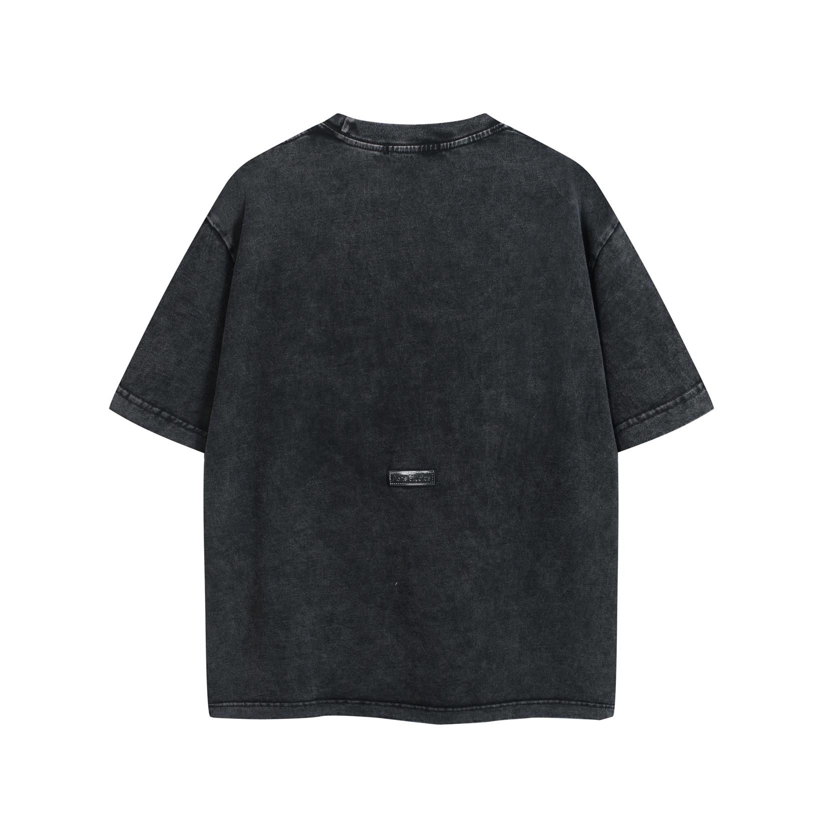 Acne Studios Contrast Stitching Logo T-Shirt - Off White