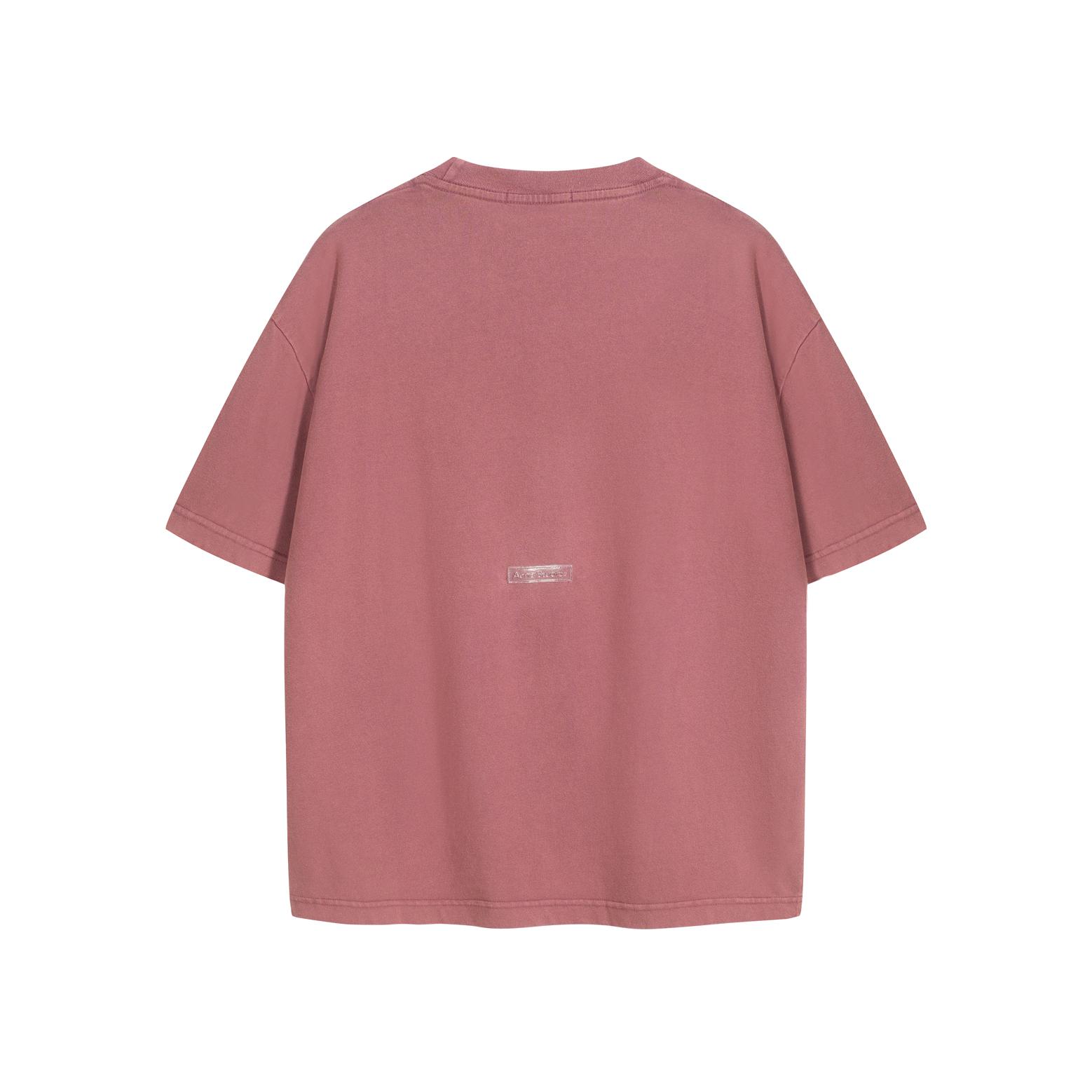 Acne Studios Relaxed Fit T-Shirt - Garment Dyed Dusty Pink