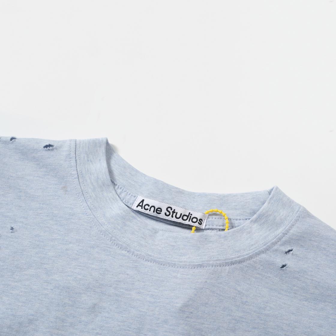 Acne Studios Sprayed Light Blue 1996 Distressed Logo T-Shirt