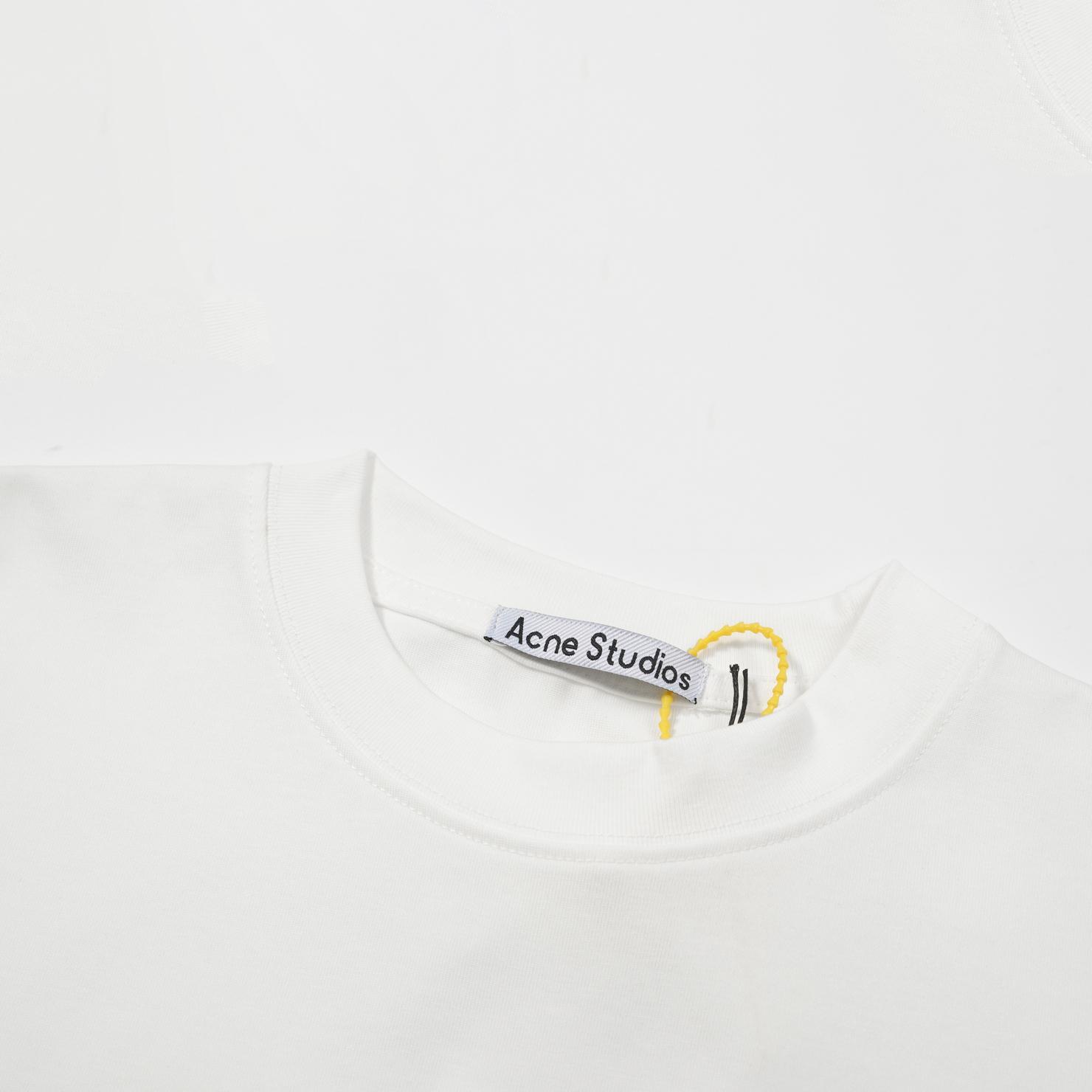 Acne Studios 1996 Logo Relaxed Fit T-Shirt - Dusty White