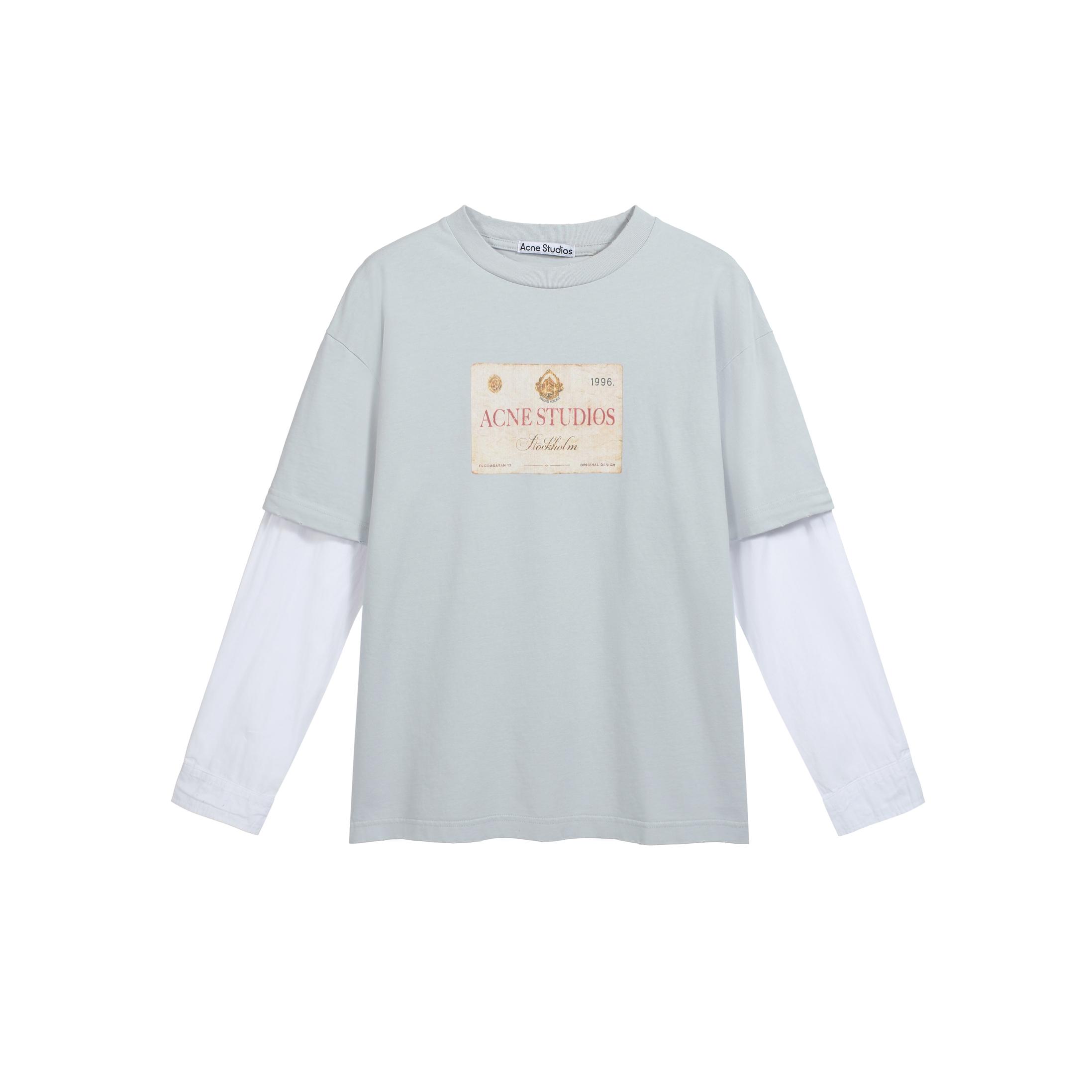 Acne Studios Layered Vintage Label Print Long Sleeve T-Shirt