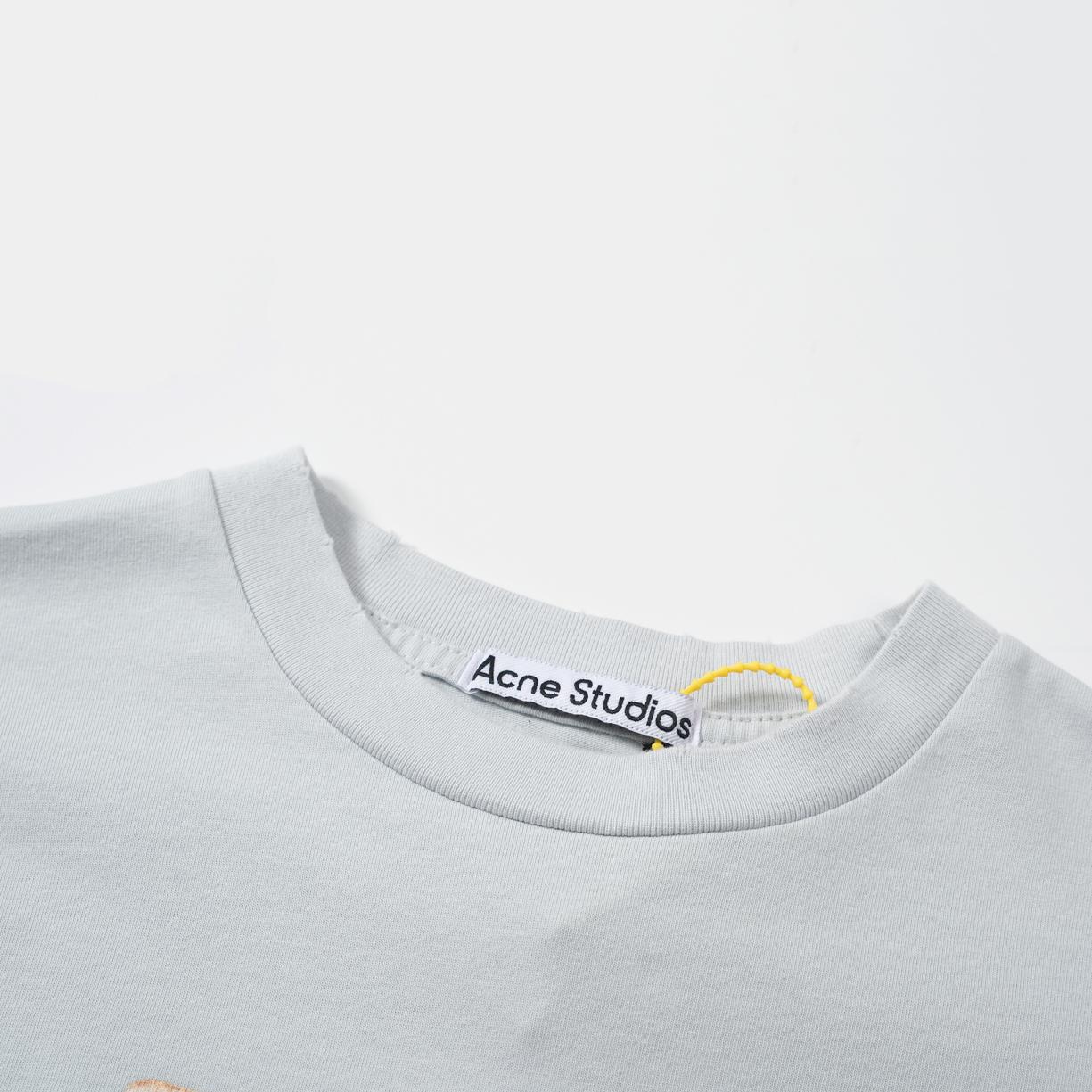 Acne Studios Layered Vintage Label Print Long Sleeve T-Shirt