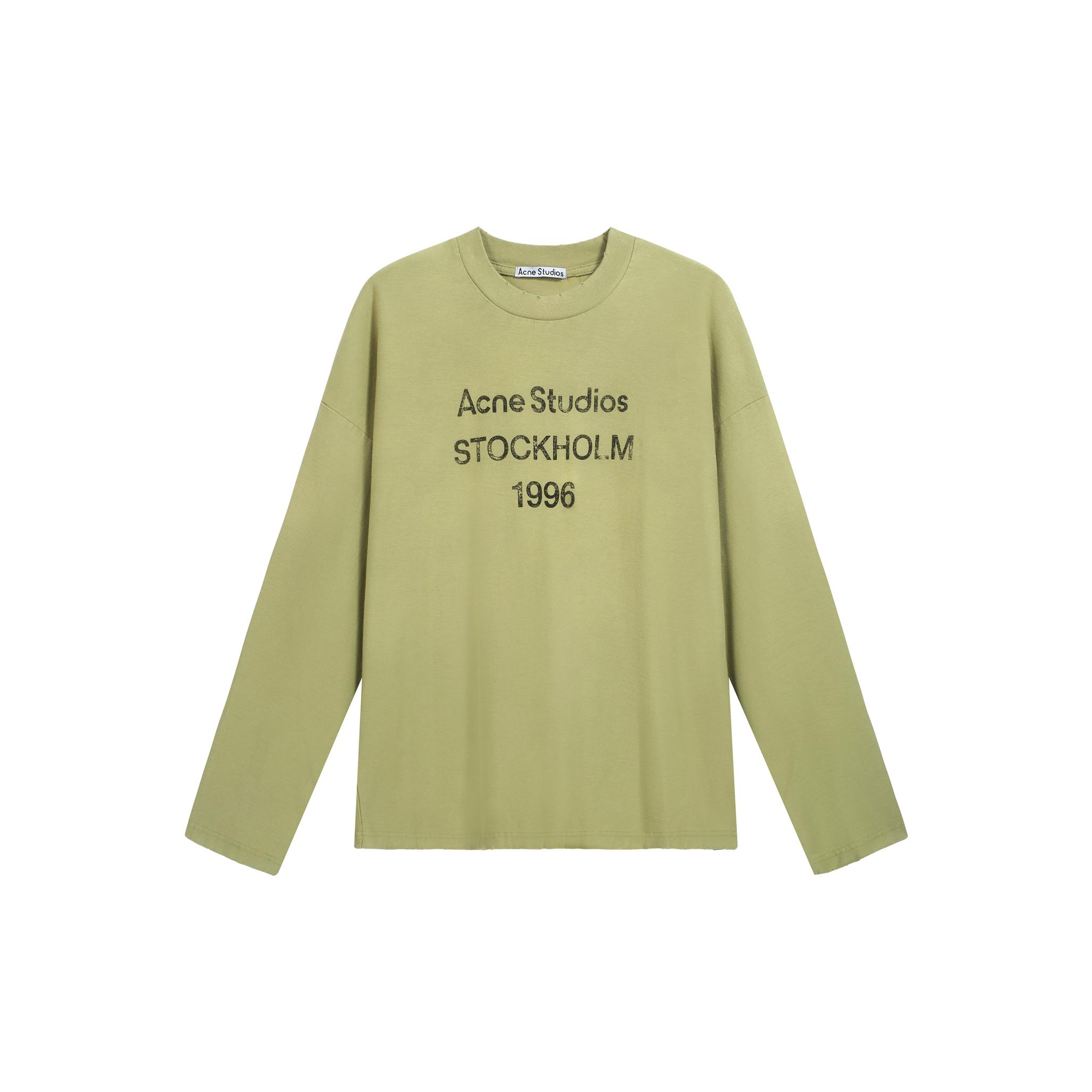 Acne Studios Unisex Faded Black '1996' Logo Long-Sleeve Tee