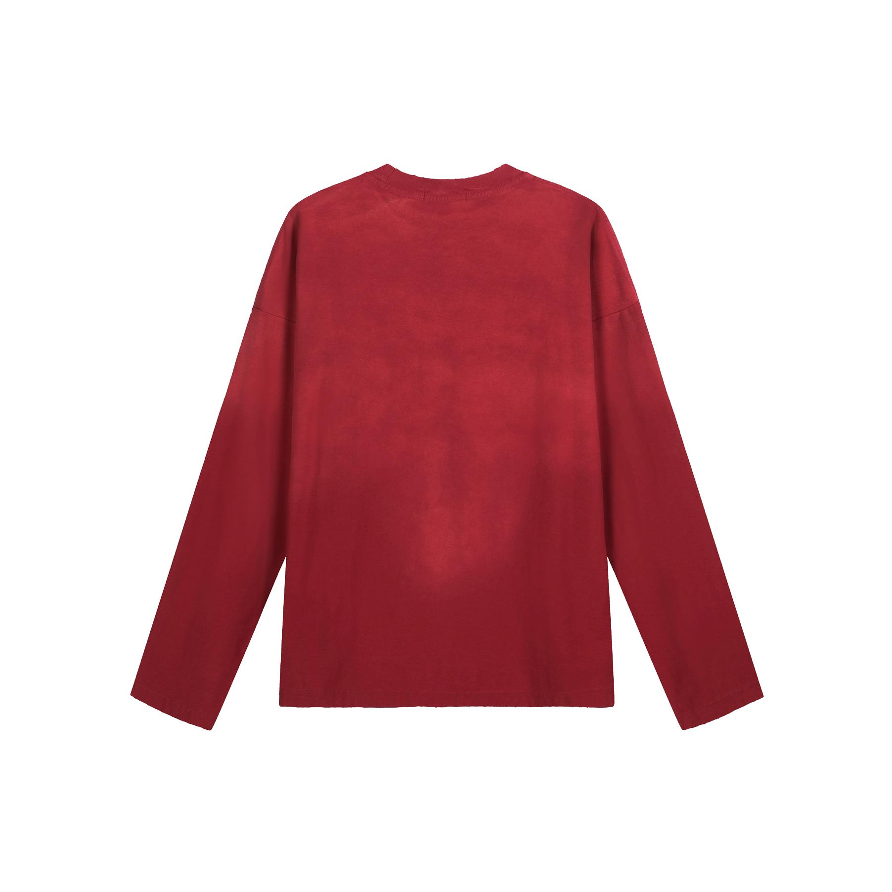 Acne Studios Unisex Washed Red '1996' Logo Long-Sleeve Tee