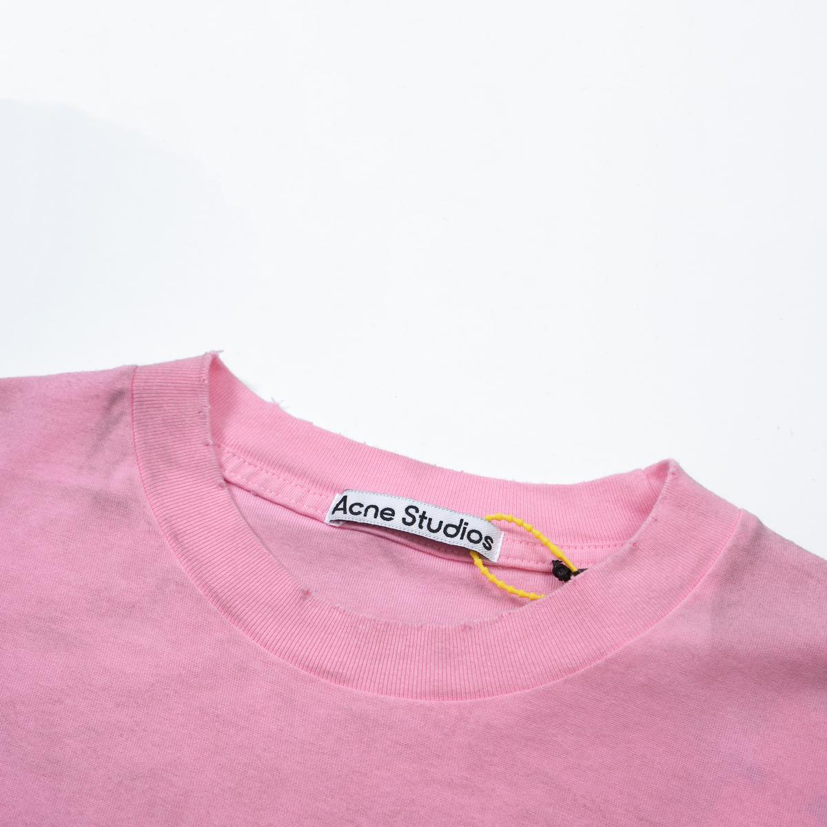 Acne Studios Unisex Washed Pink '1996' Logo Long-Sleeve Tee