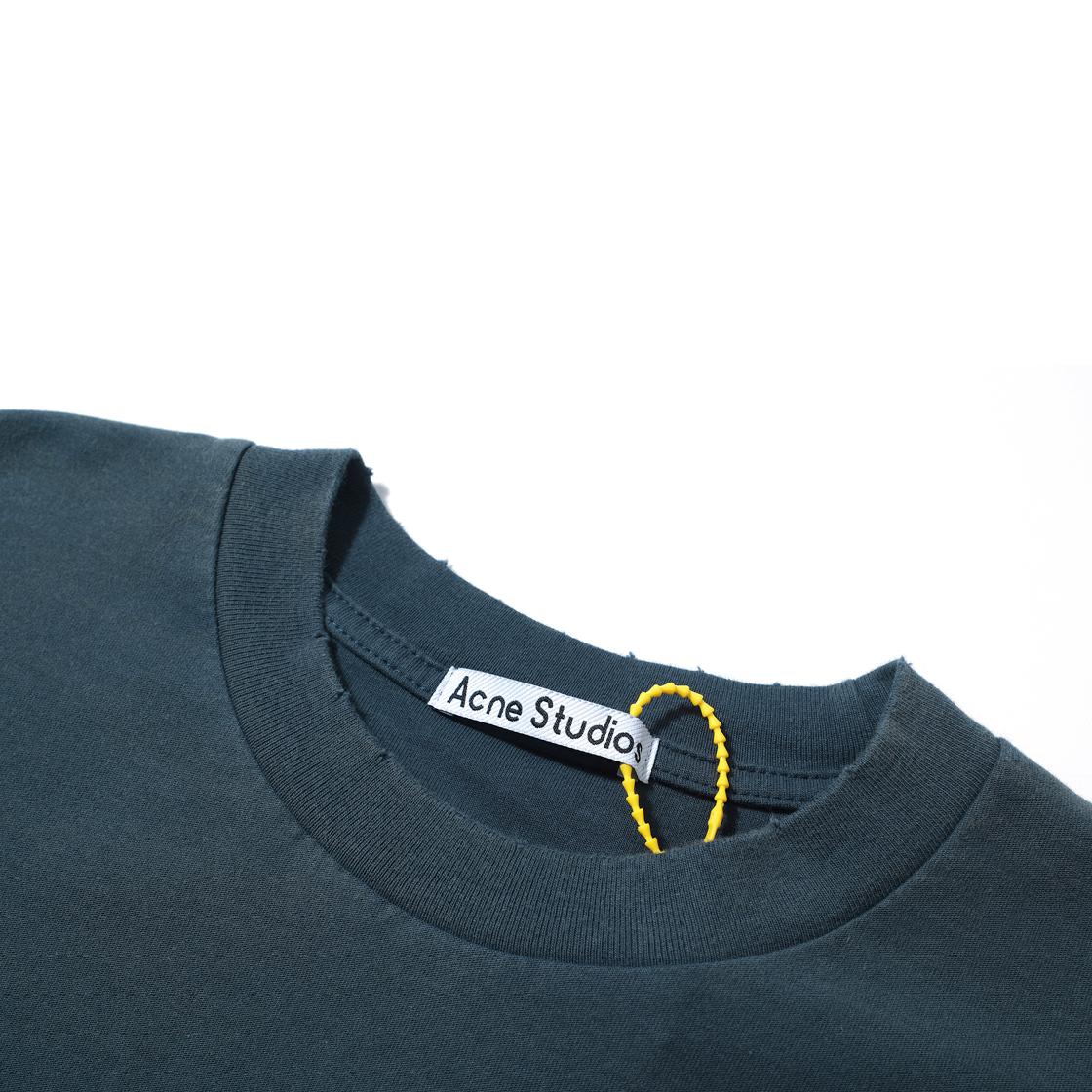 Acne Studios Unisex Washed Green '1996' Logo Long-Sleeve Tee