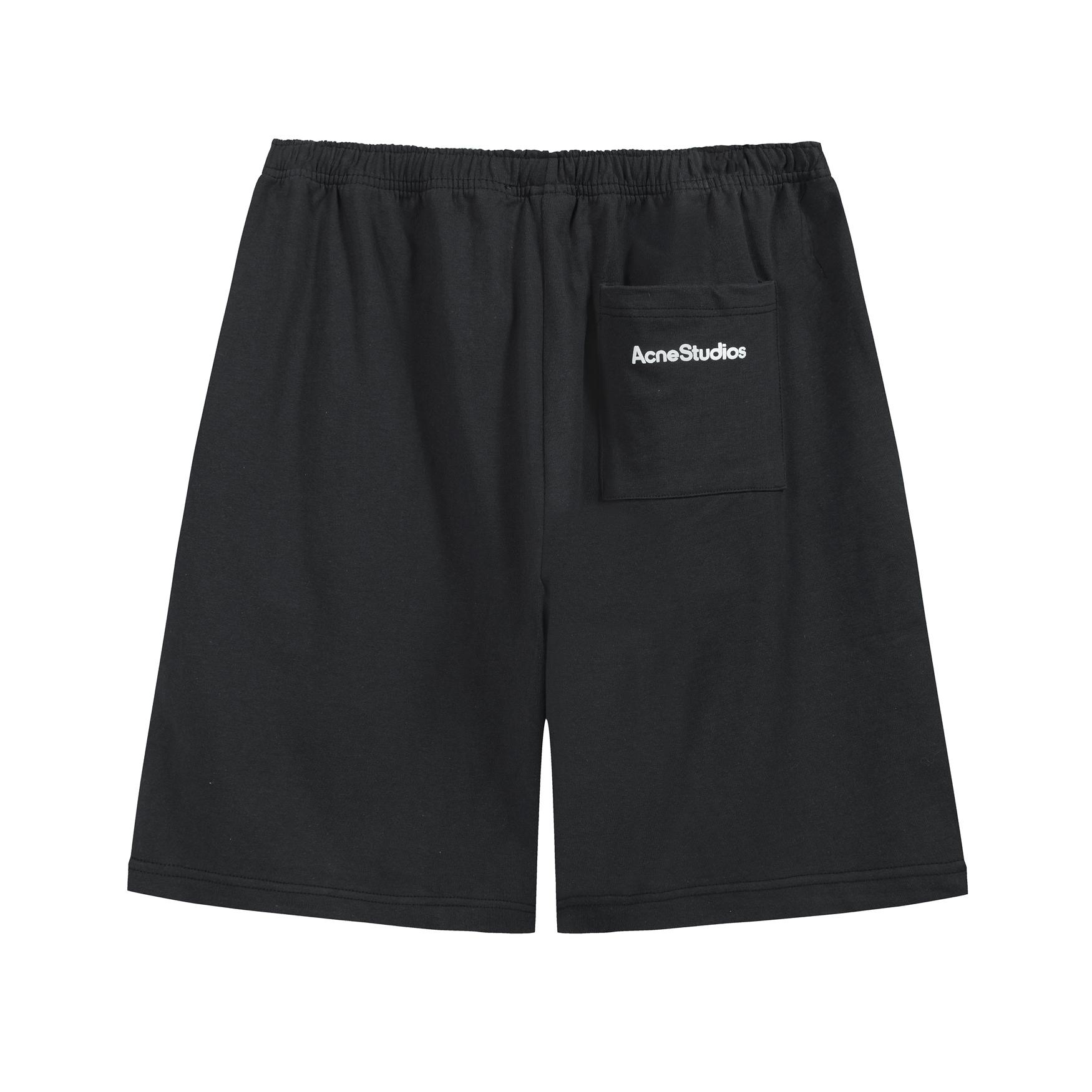Acne Studios Black Relaxed-Fit Fleece/Jersey Drawstring Shorts