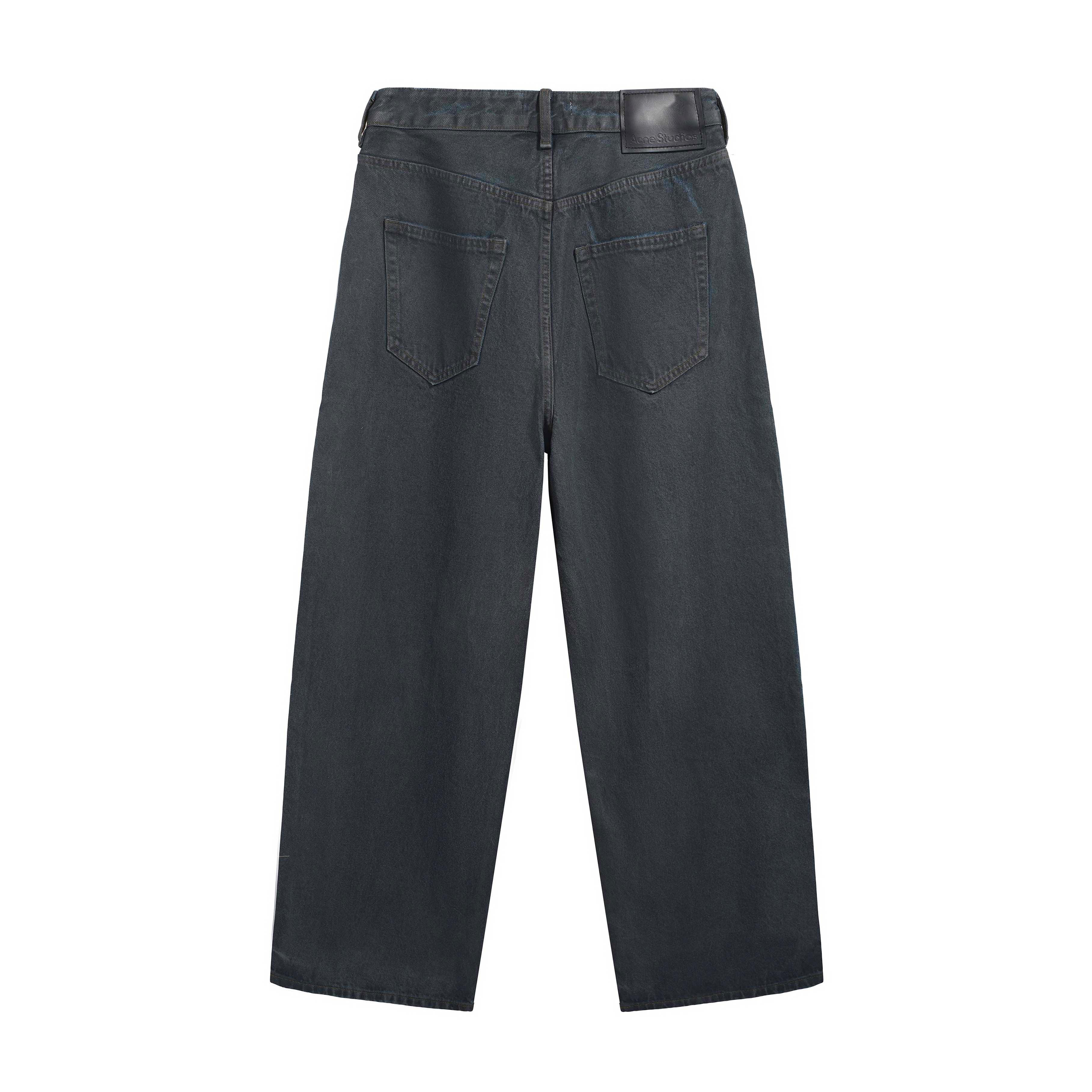 Acne Studios Waxed Black Loose Fit Denim Jeans - Coated Finish