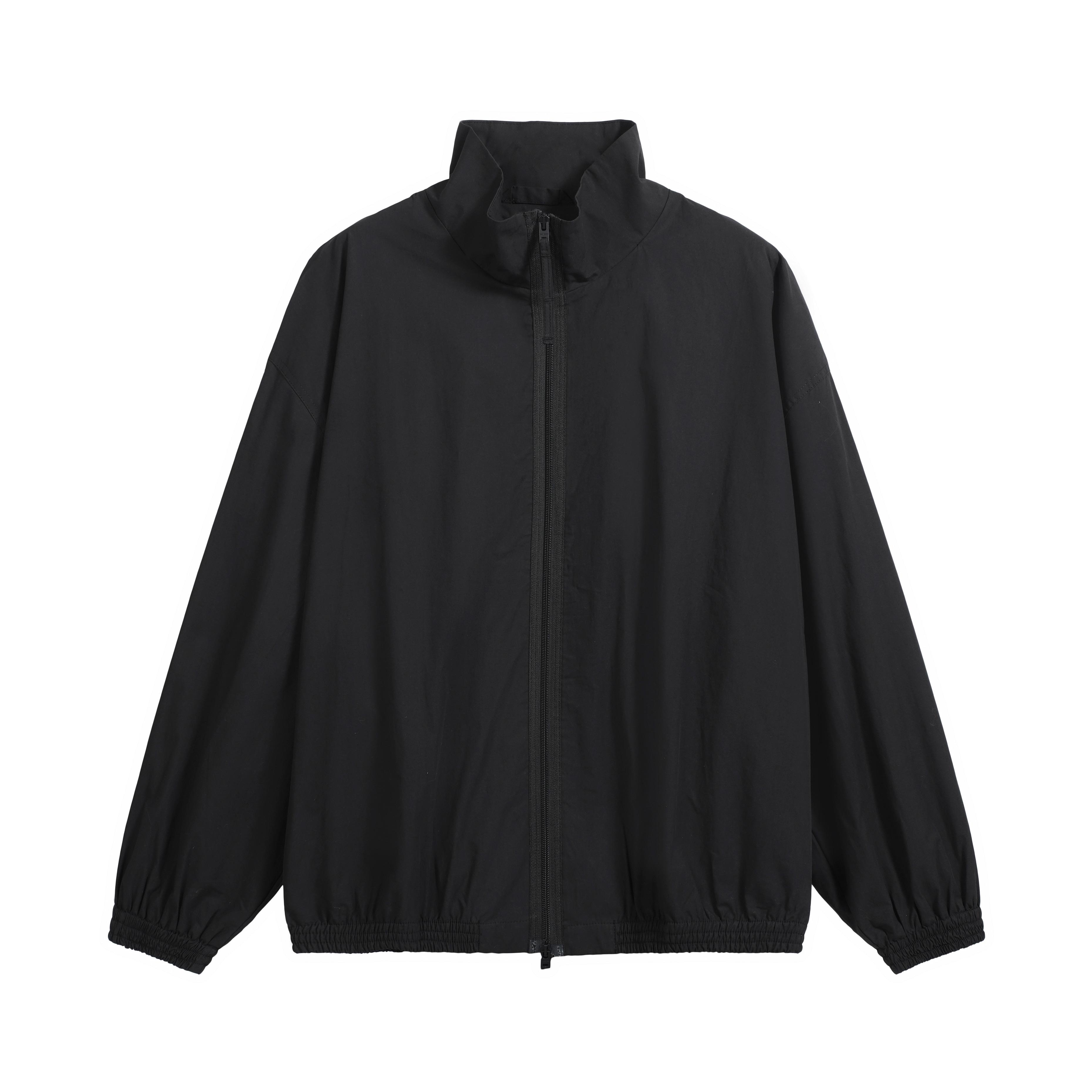 Acne Studios Unisex Black Minimalist Zip-Up Track Jacket