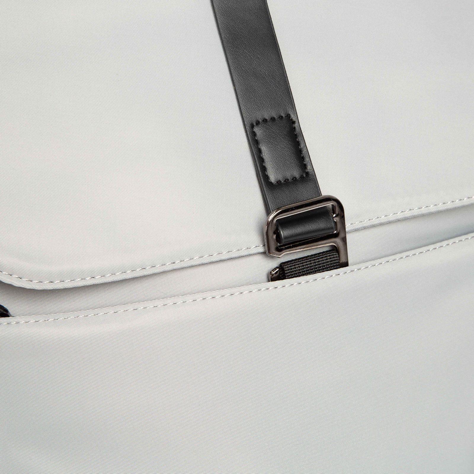 Light Grey Minimalist Flap Top Unisex Casual Backpack