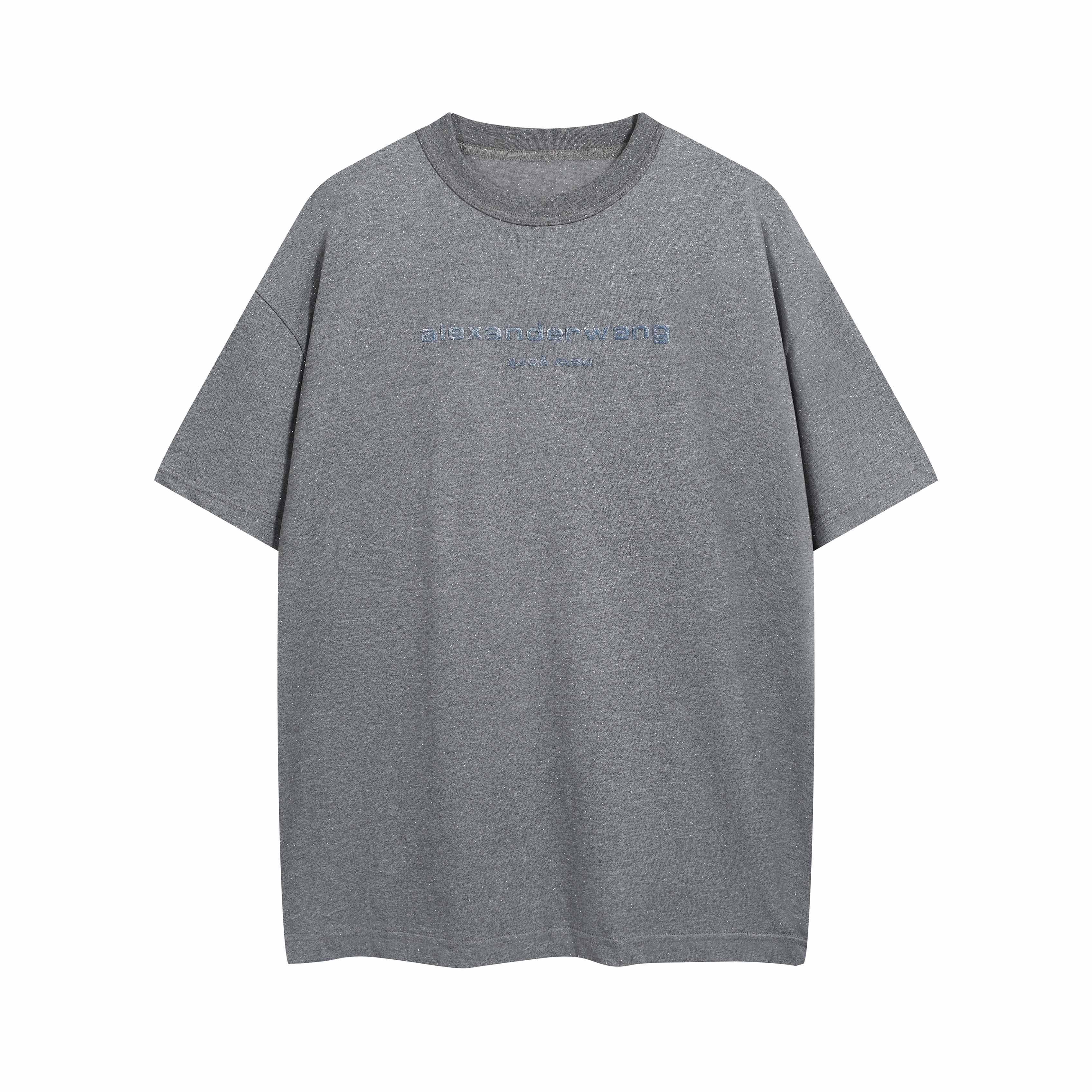 Alexander Wang Heather Grey Glitter Logo Relaxed Fit T-Shirt