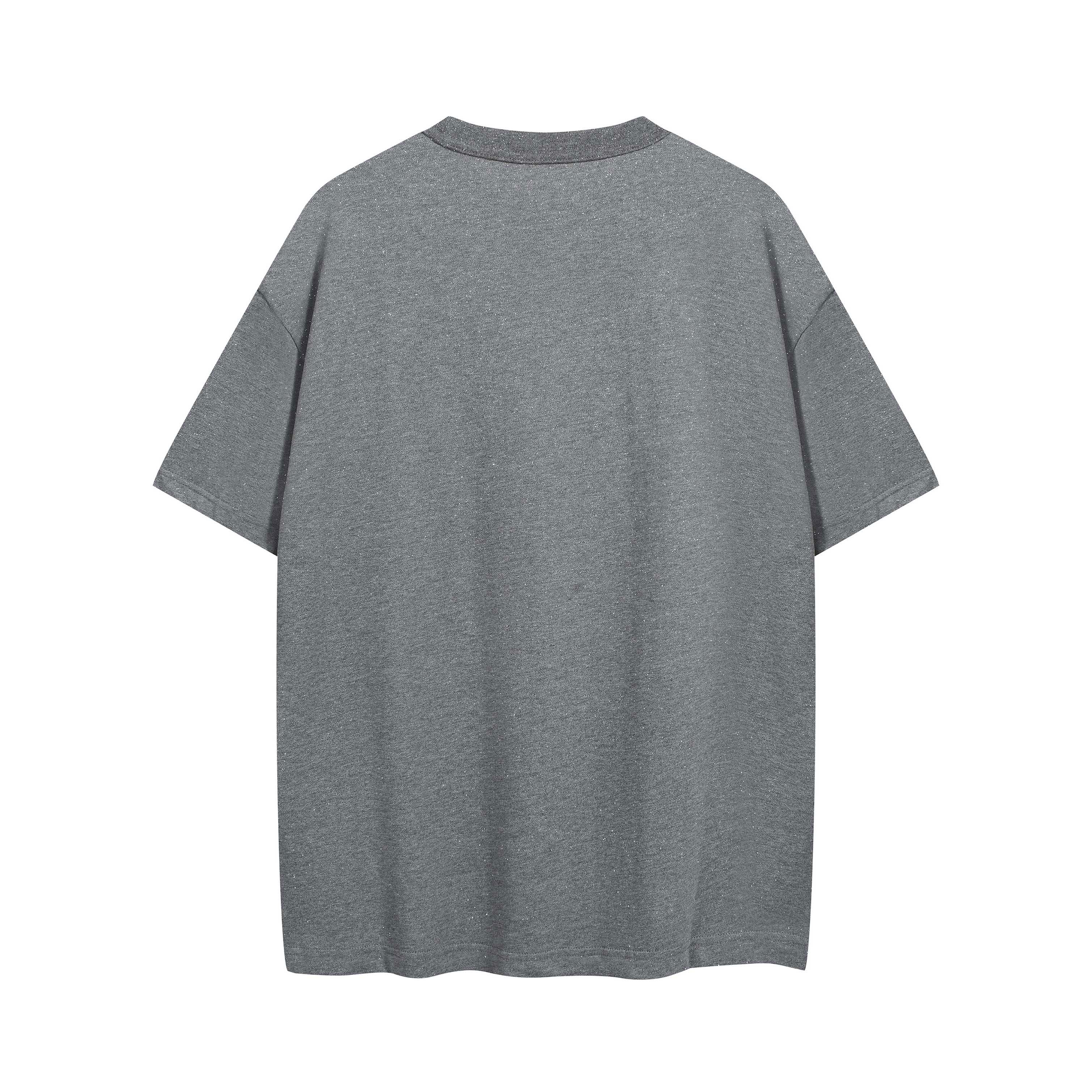Alexander Wang Heather Grey Glitter Logo Relaxed Fit T-Shirt