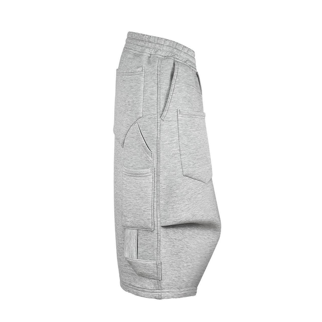 Heather Grey Fleece Cargo Shorts | Oversized Sweat Shorts