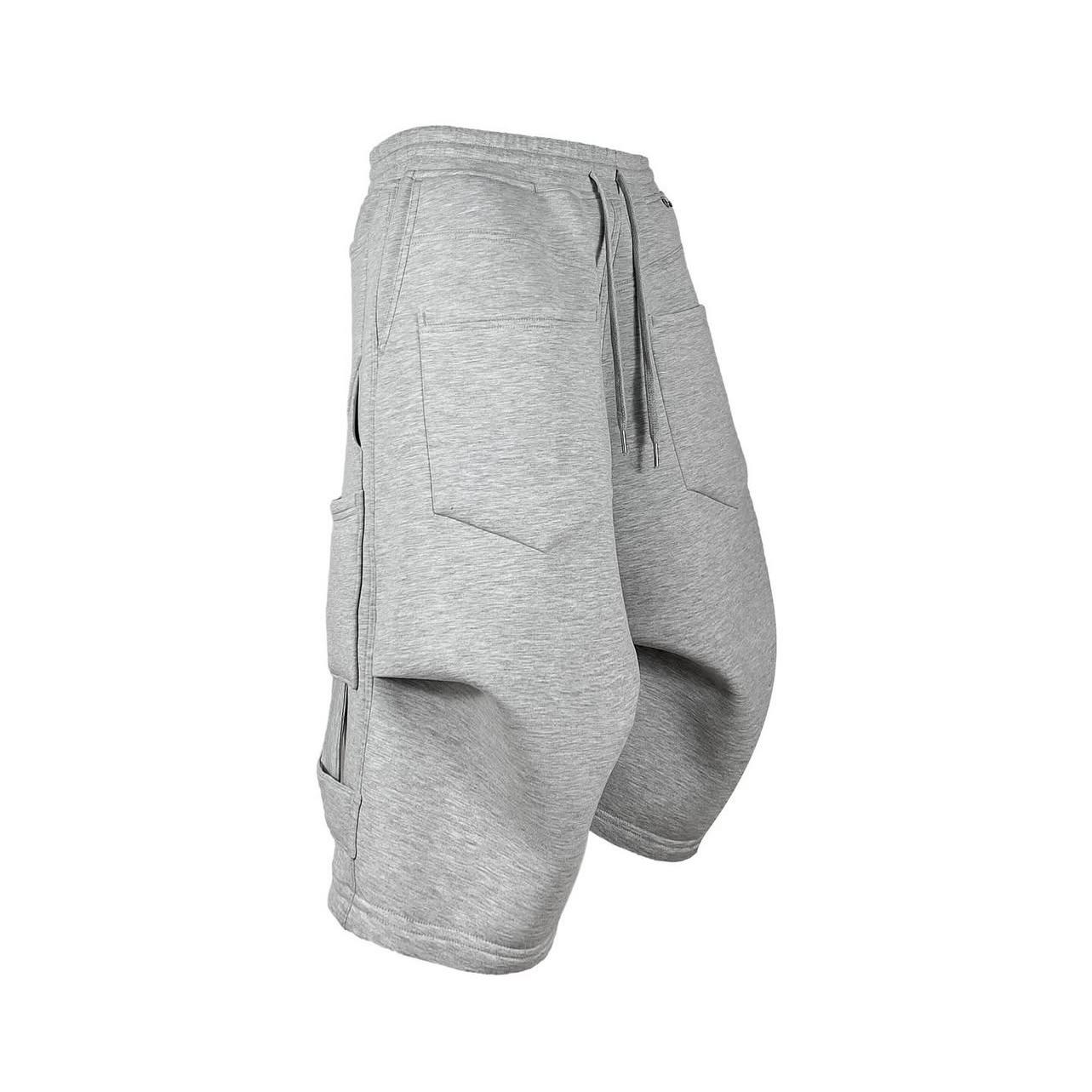 Heather Grey Fleece Cargo Shorts | Oversized Sweat Shorts