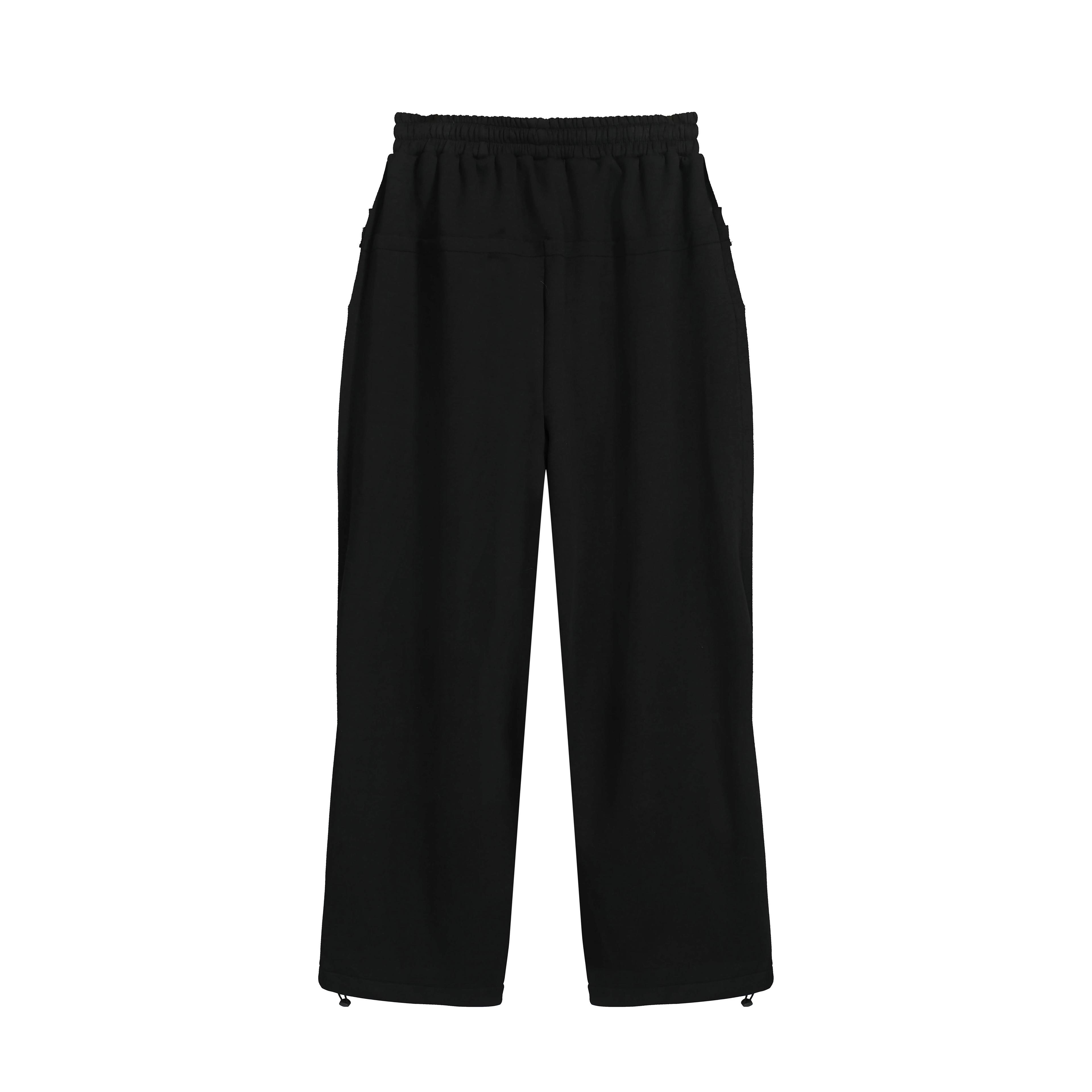 Black Wide-Leg Sweatpants | Unisex Heavyweight Fleece Drawstring