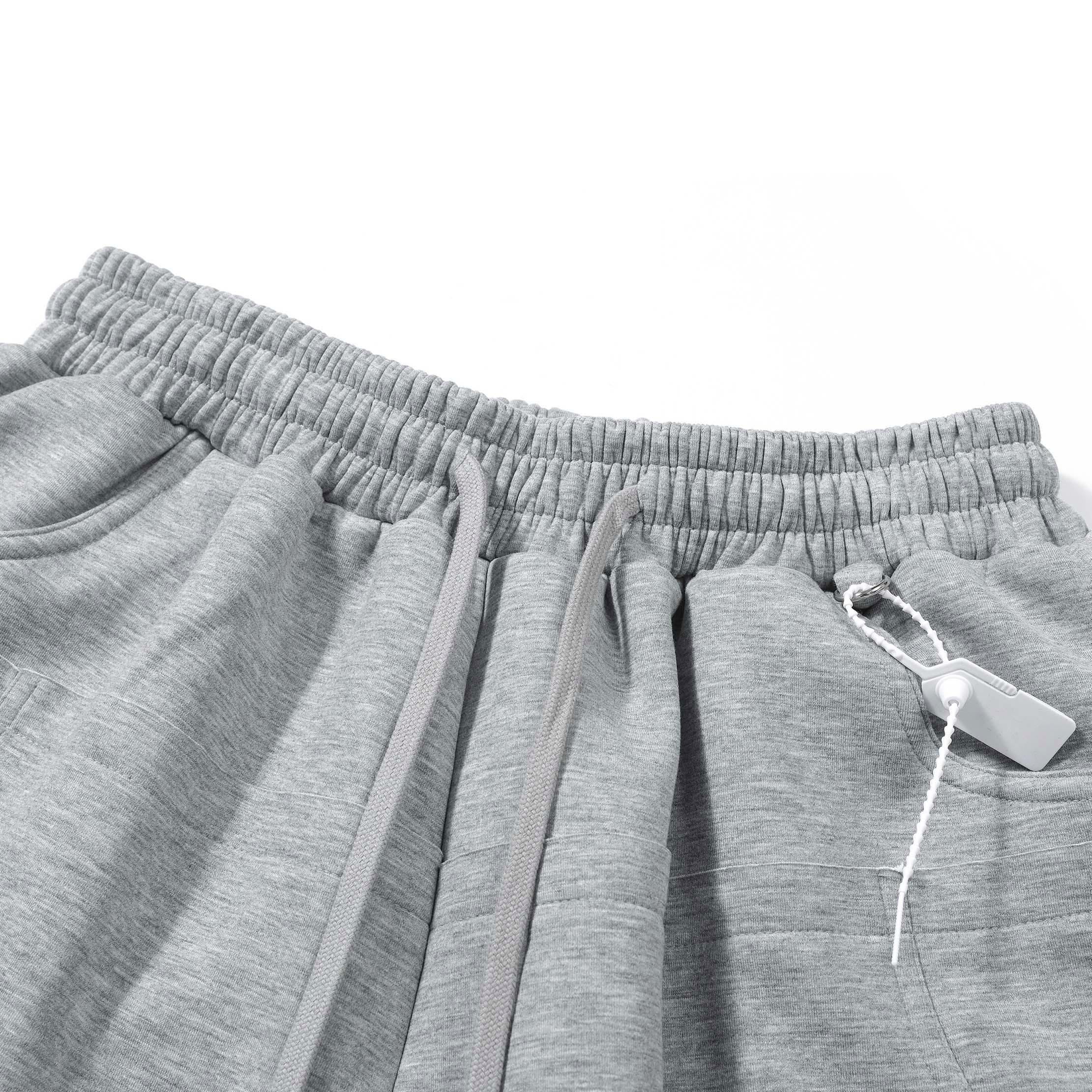 Unisex Wide-Leg Sweatpants | Heather Grey Drawstring Fleece