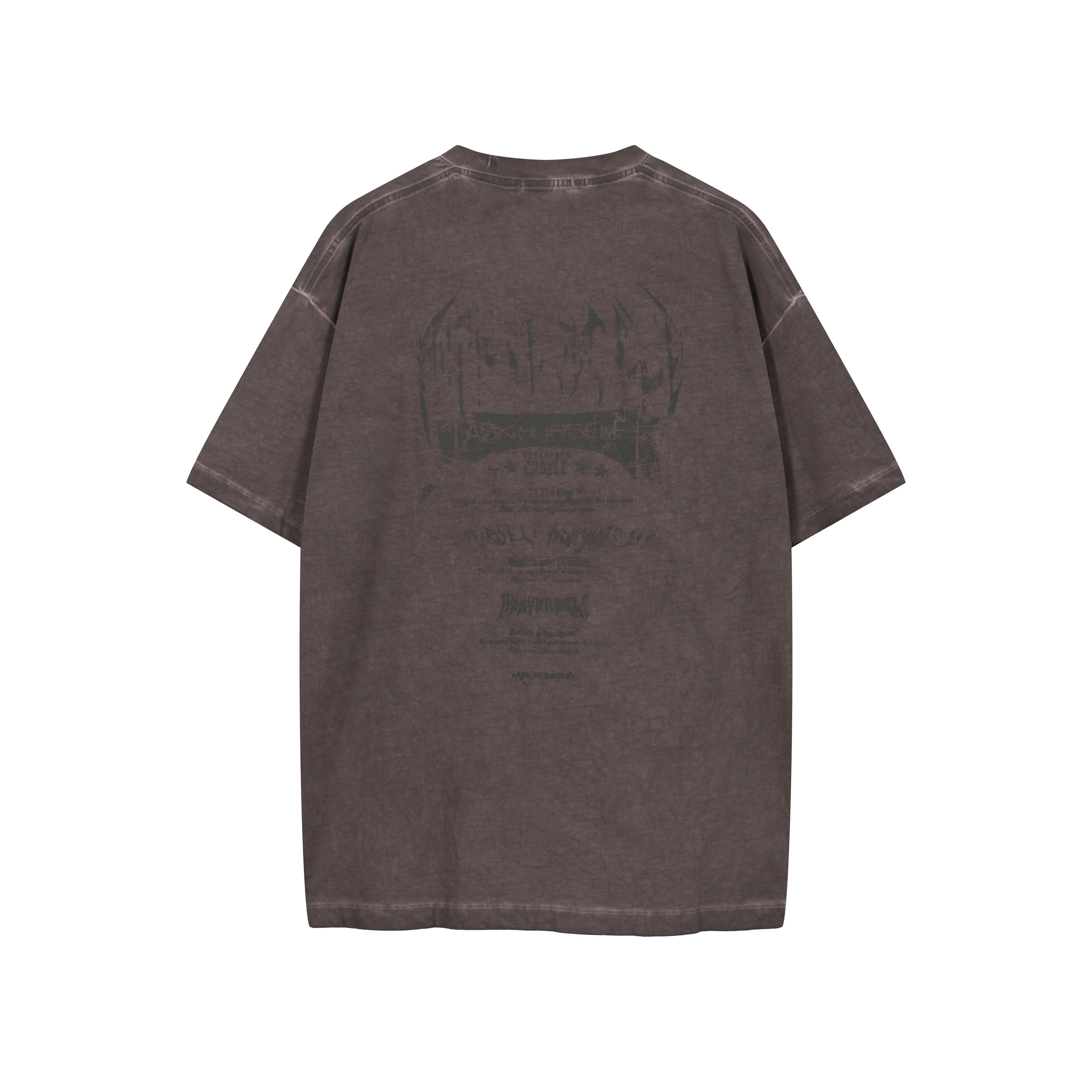 Unisex Vintage Washed Oversized T-Shirt - Faded Brown