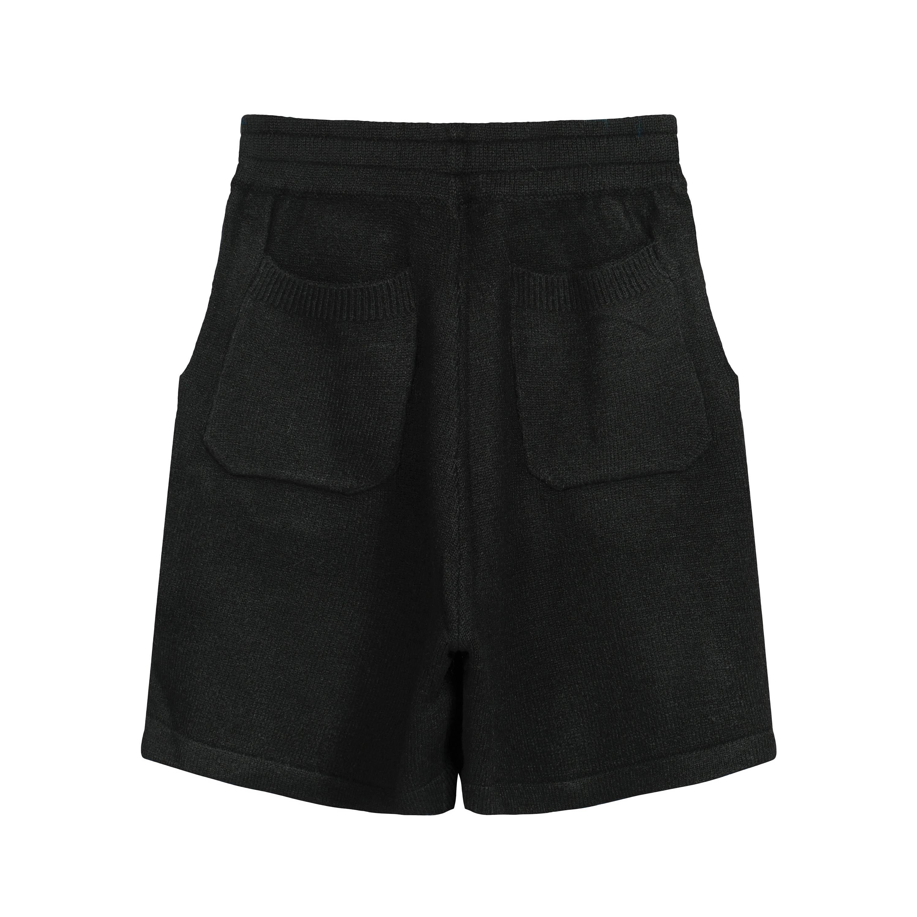 CB Monogram Knit Terry Cloth Shorts - Black & White Logo