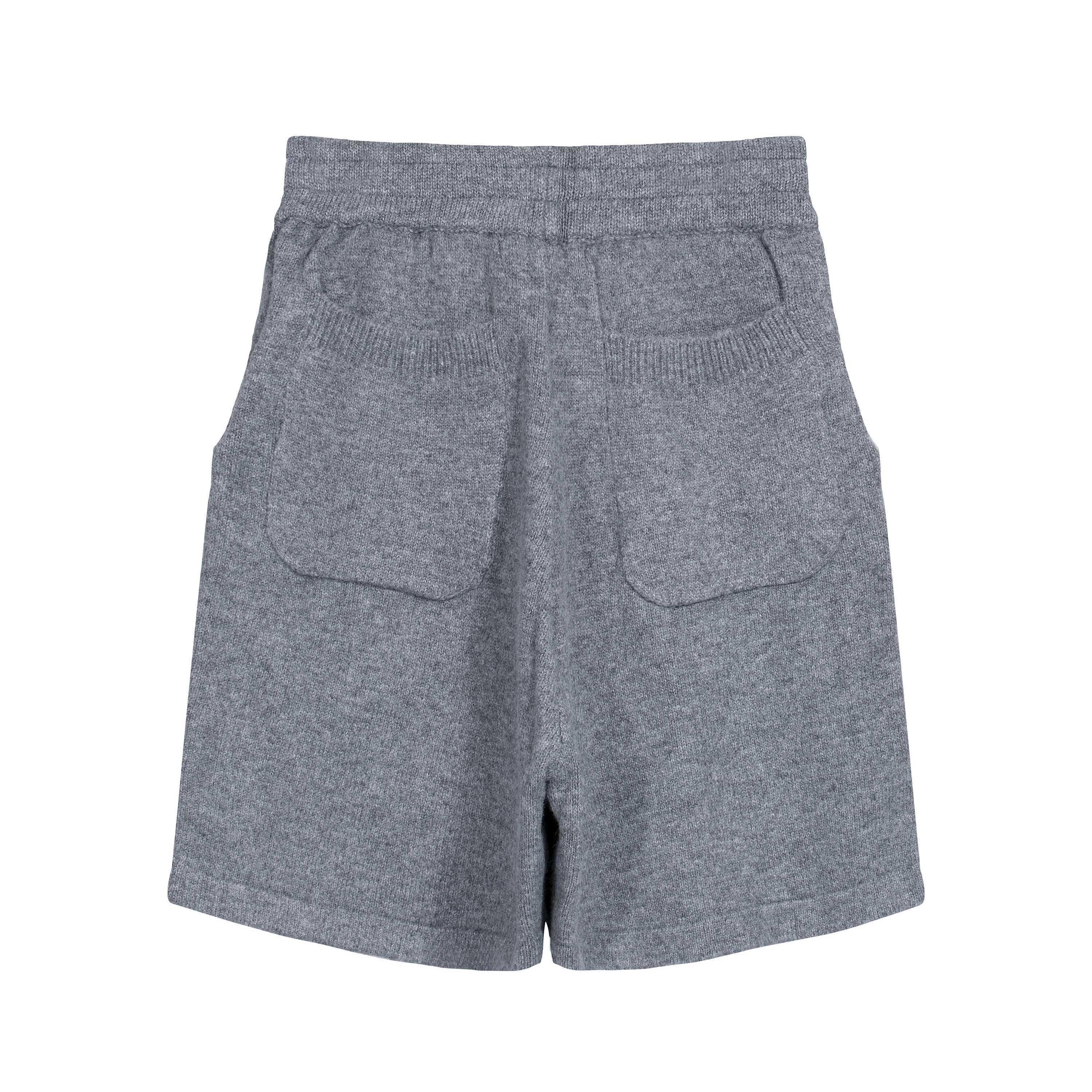 CB Monogram Knit Terry Cloth Shorts - Heather Grey Relaxed Fit