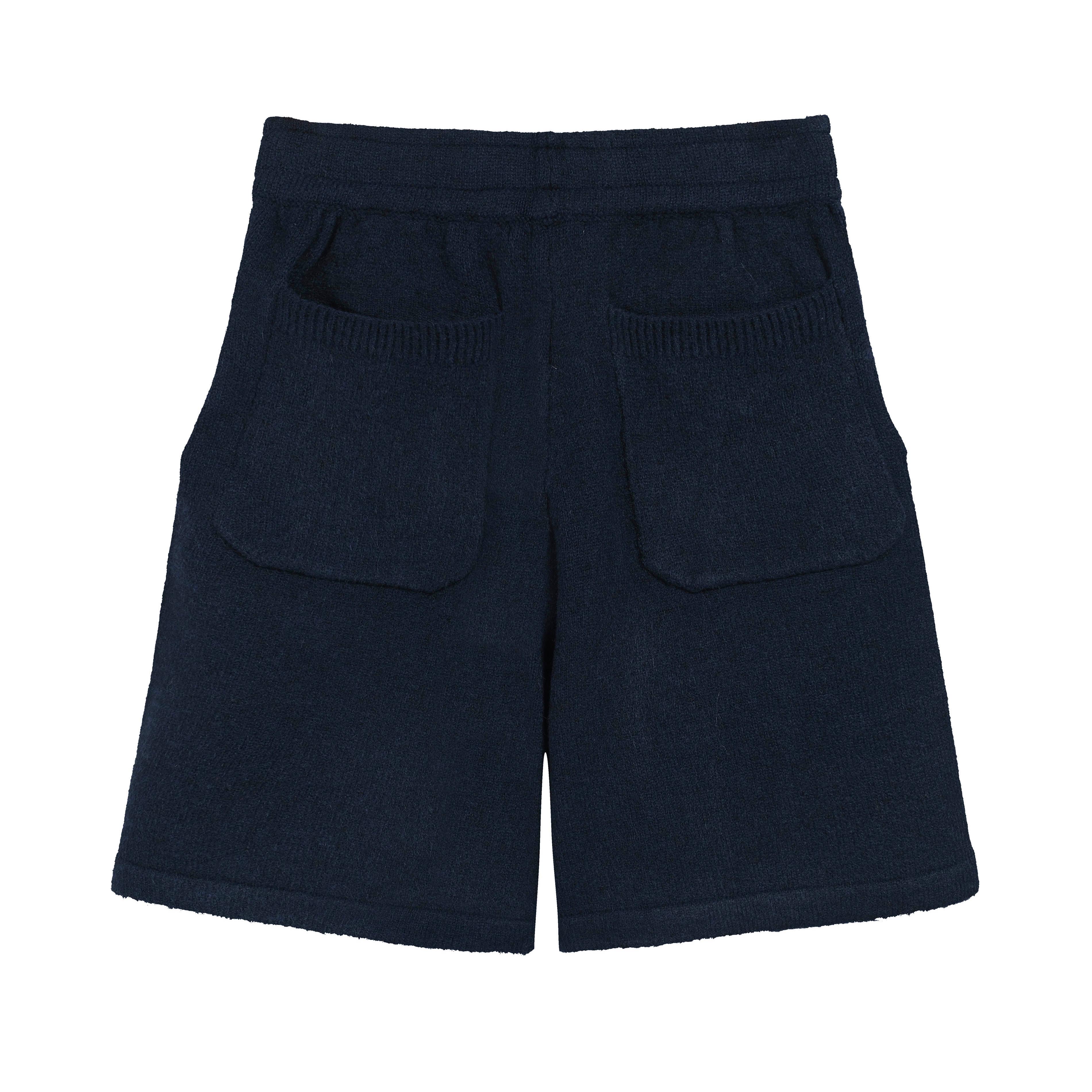 Black CB Knit Terry Cloth Shorts - White Monogram Logo