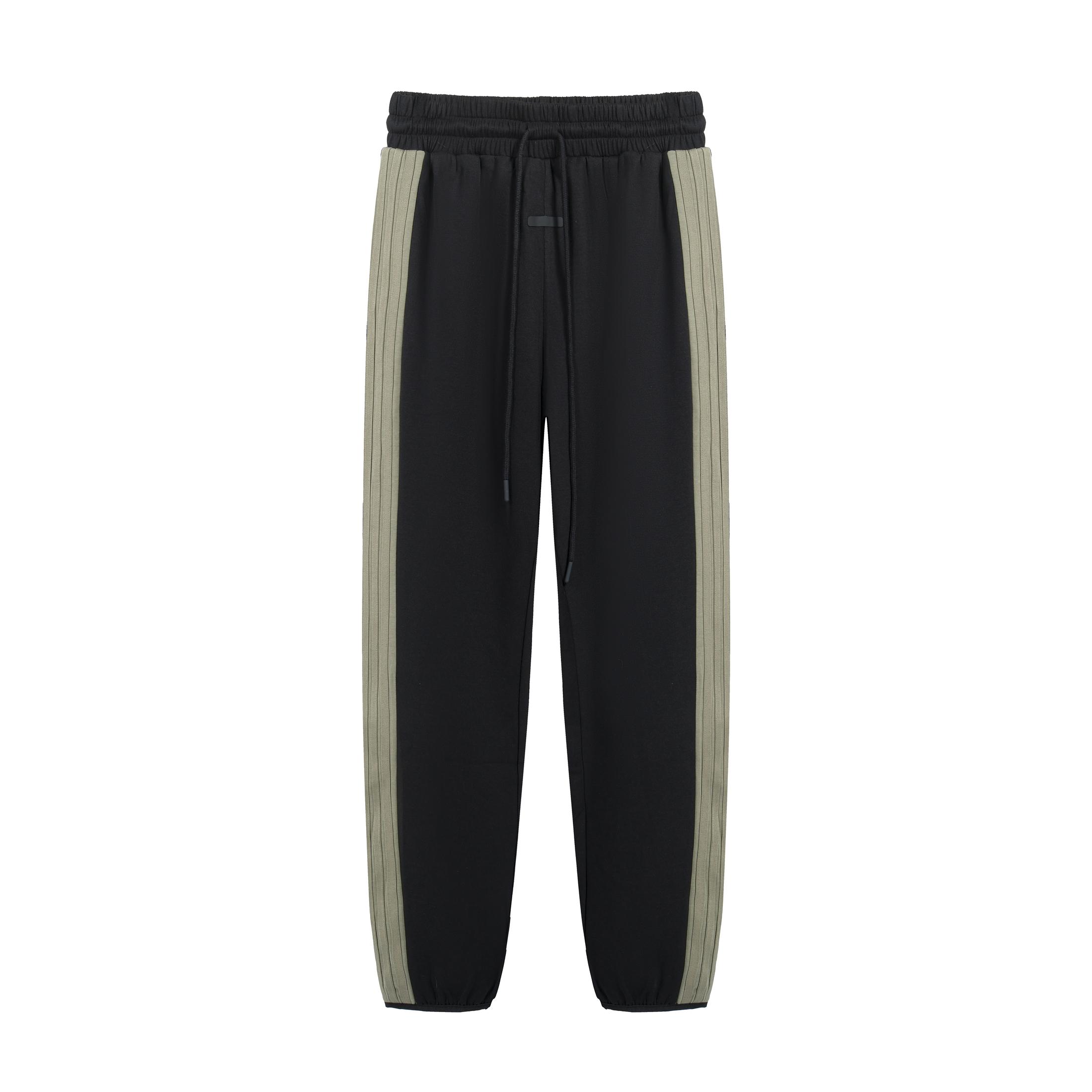 FOG ESSENTIALS Black Side-Stripe Fleece Jogger