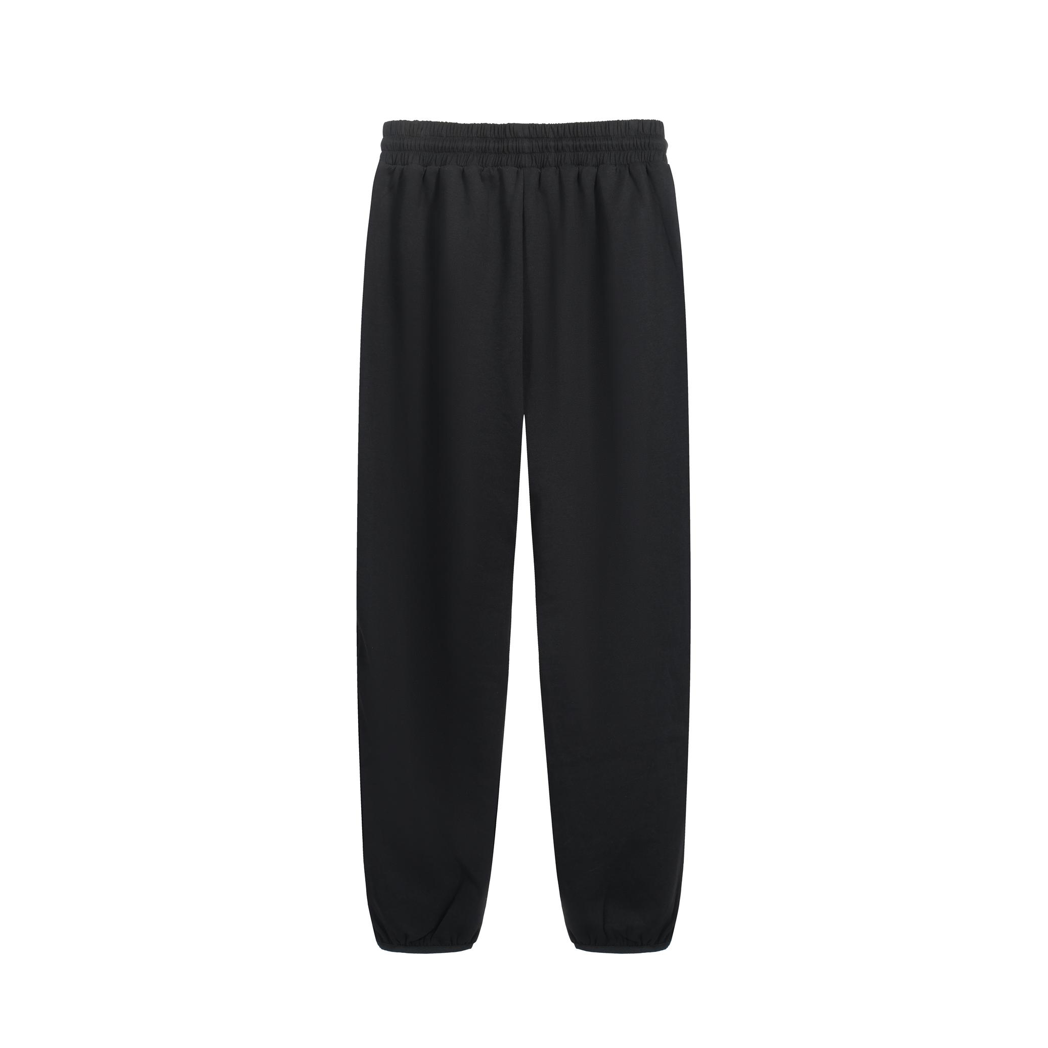 FOG ESSENTIALS Black Triple-Stripe Fleece Jogger
